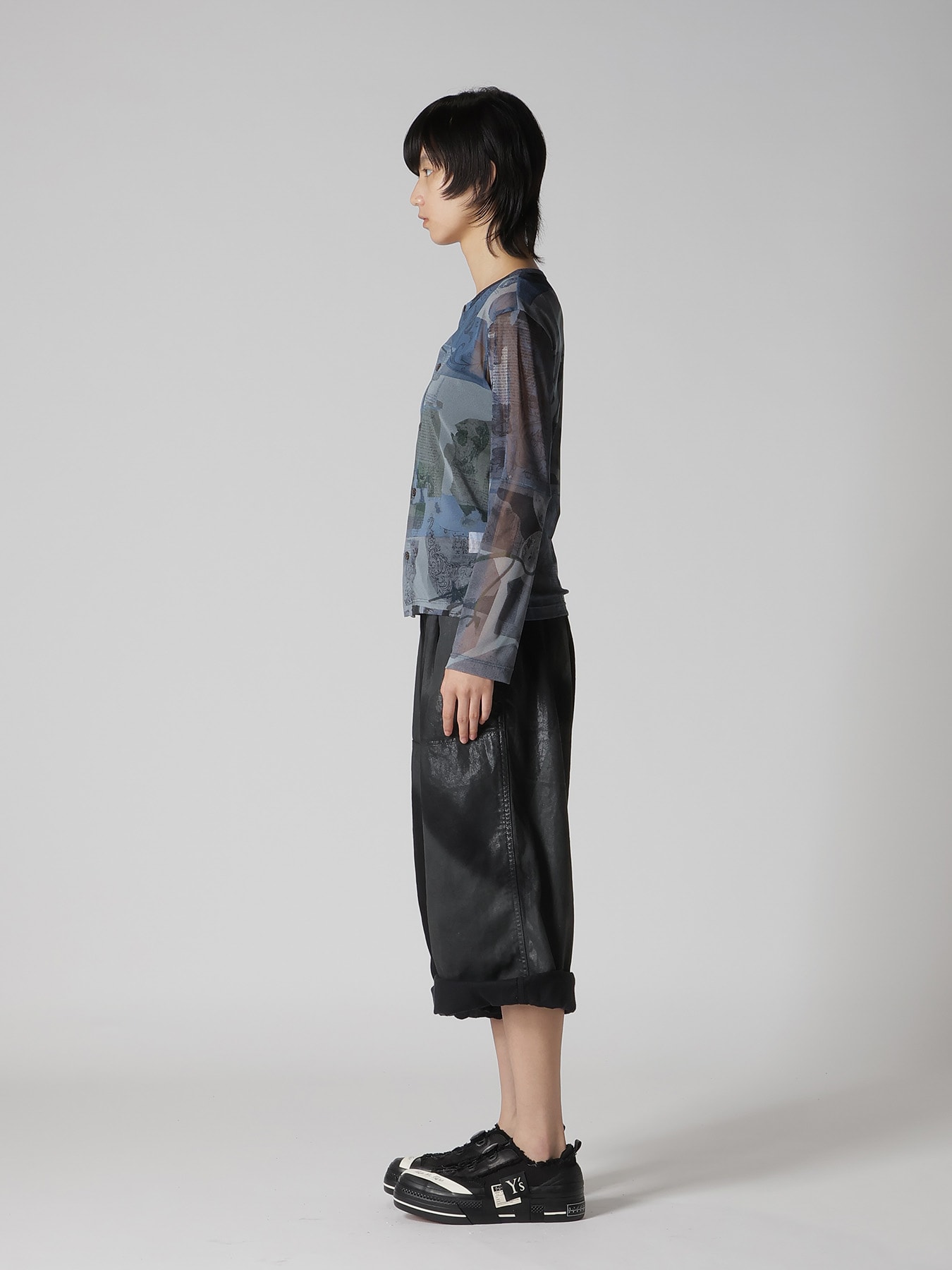 TULLE VASE COLLAGE PRINT CARDIGAN