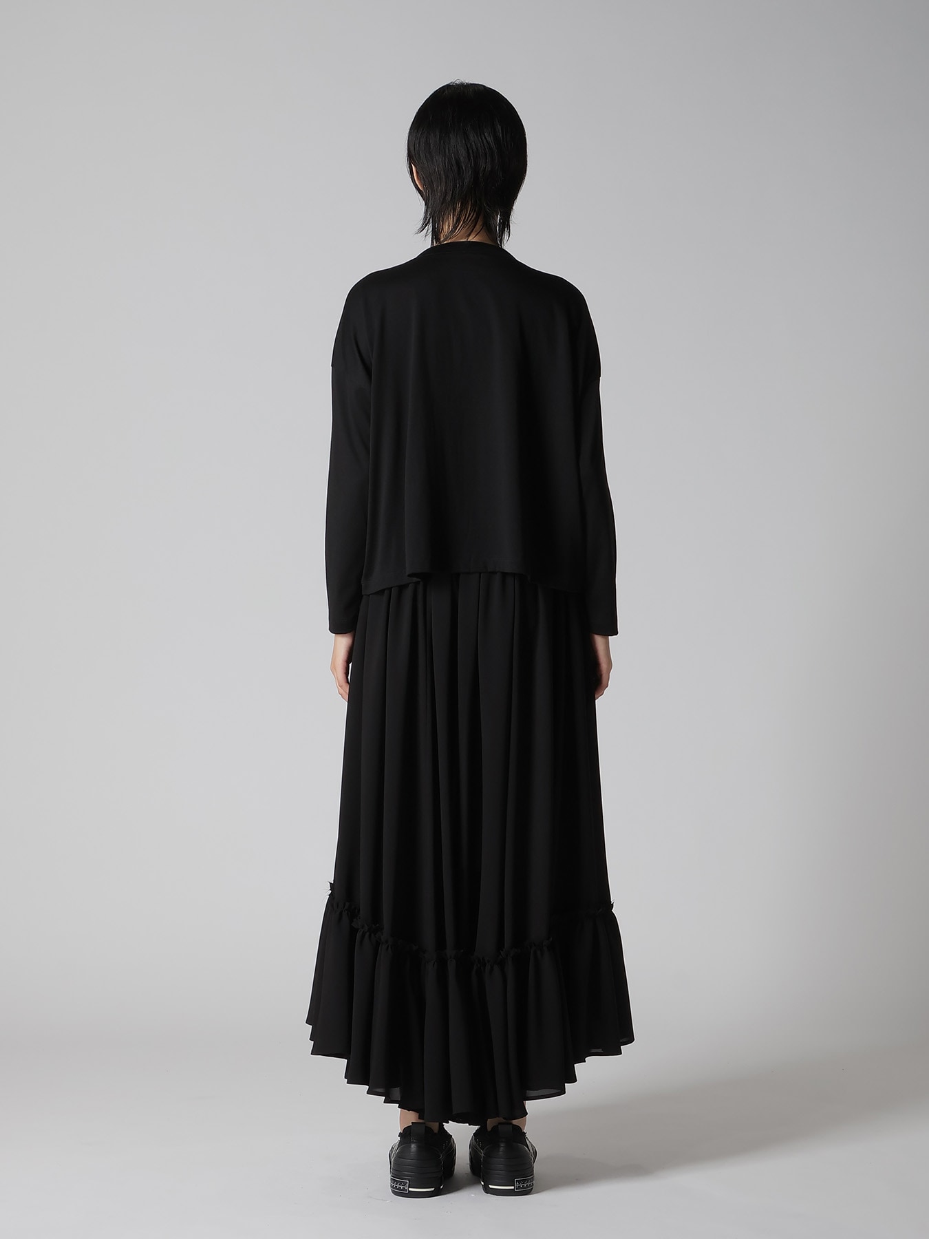 COTTON JERSEY ROUND NECK CARDIGAN