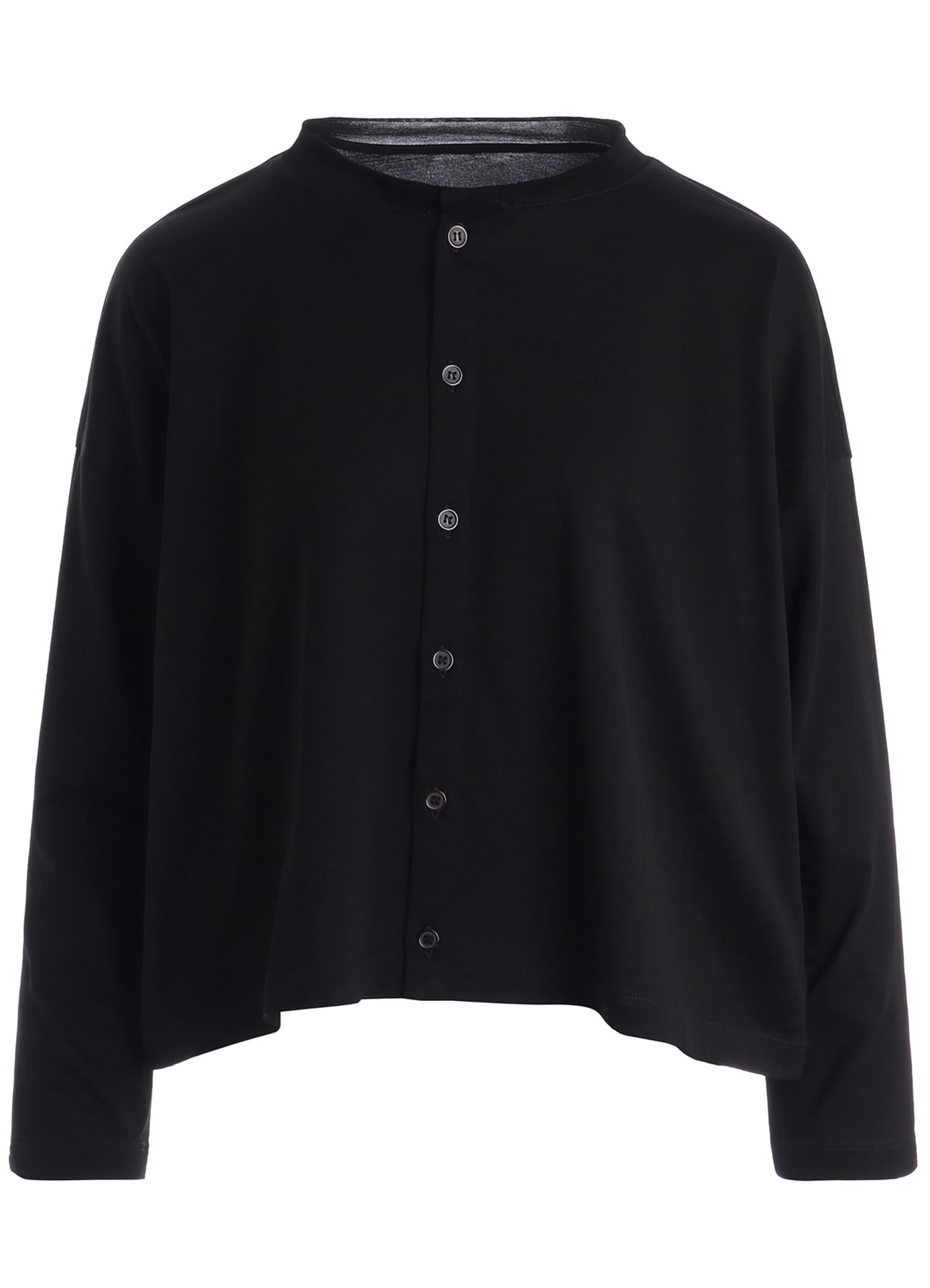 COTTON JERSEY ROUND NECK CARDIGAN