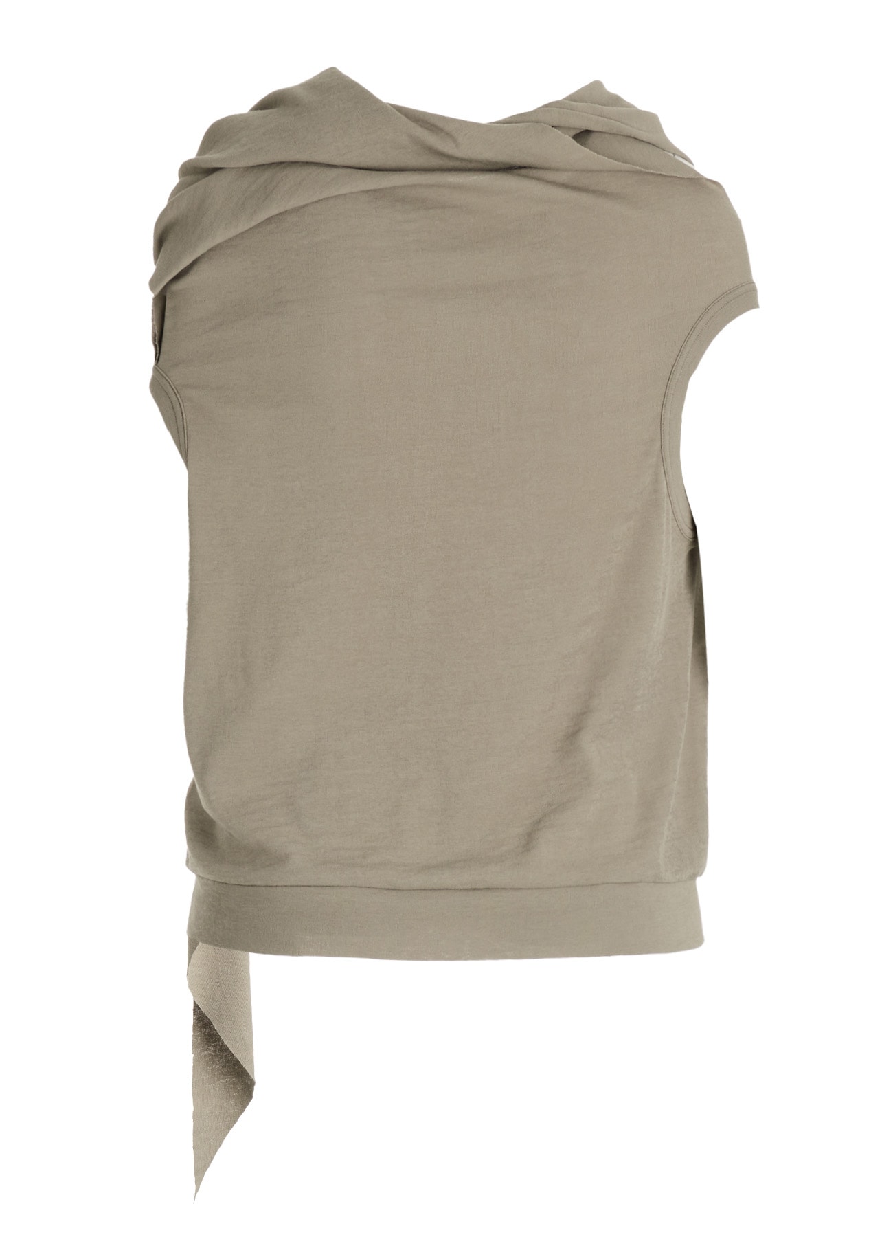 COTTON GAUZE FRAISE DRAPE TIE SLEEVELESS TEE