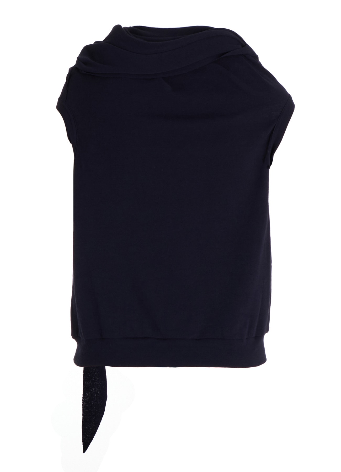 COTTON GAUZE FRAISE DRAPE TIE SLEEVELESS TEE