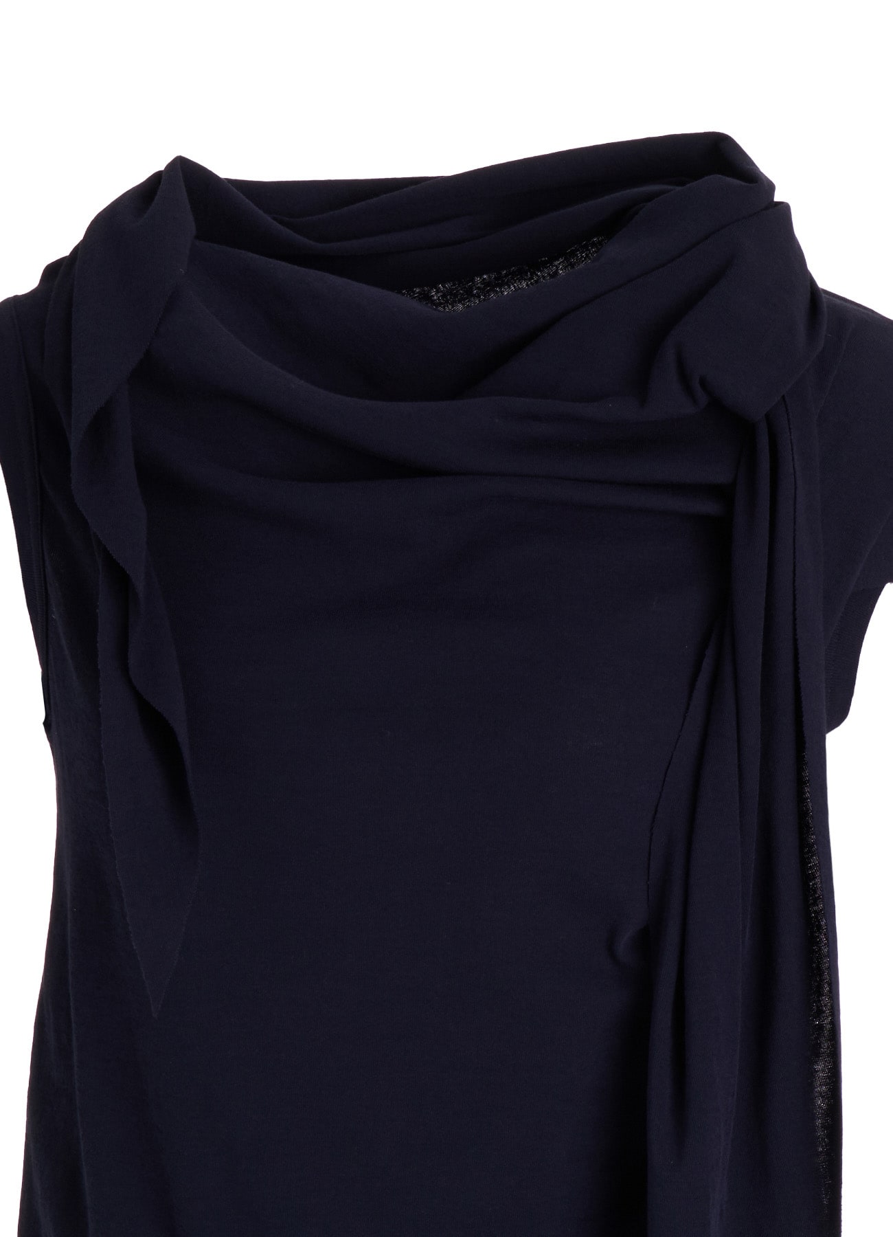 COTTON GAUZE FRAISE DRAPE TIE SLEEVELESS TEE