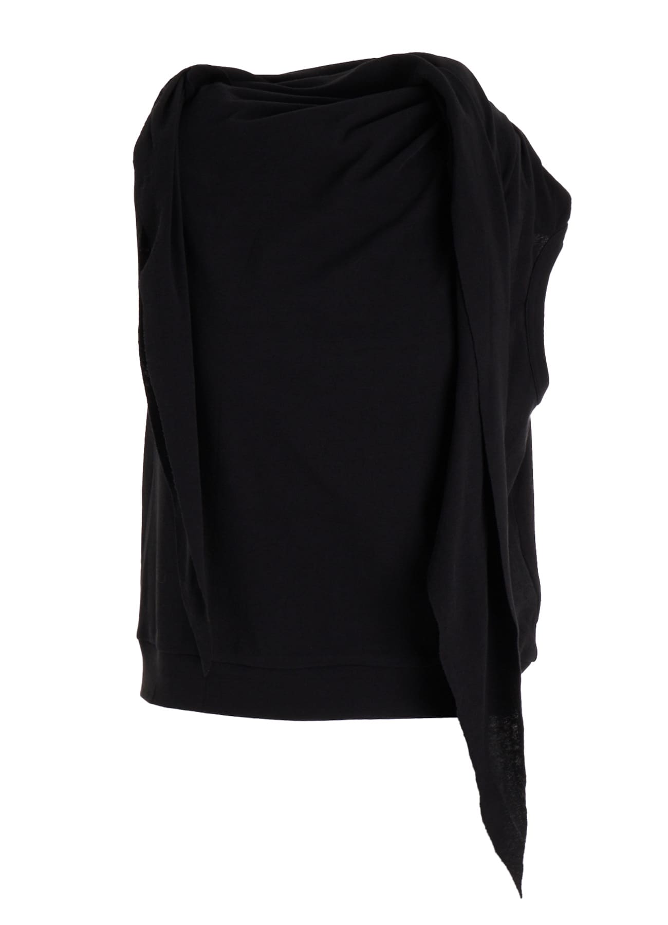 COTTON GAUZE FRAISE DRAPE TIE SLEEVELESS TEE