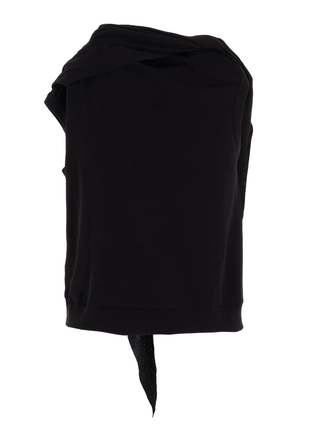 COTTON GAUZE FRAISE DRAPE TIE SLEEVELESS TEE
