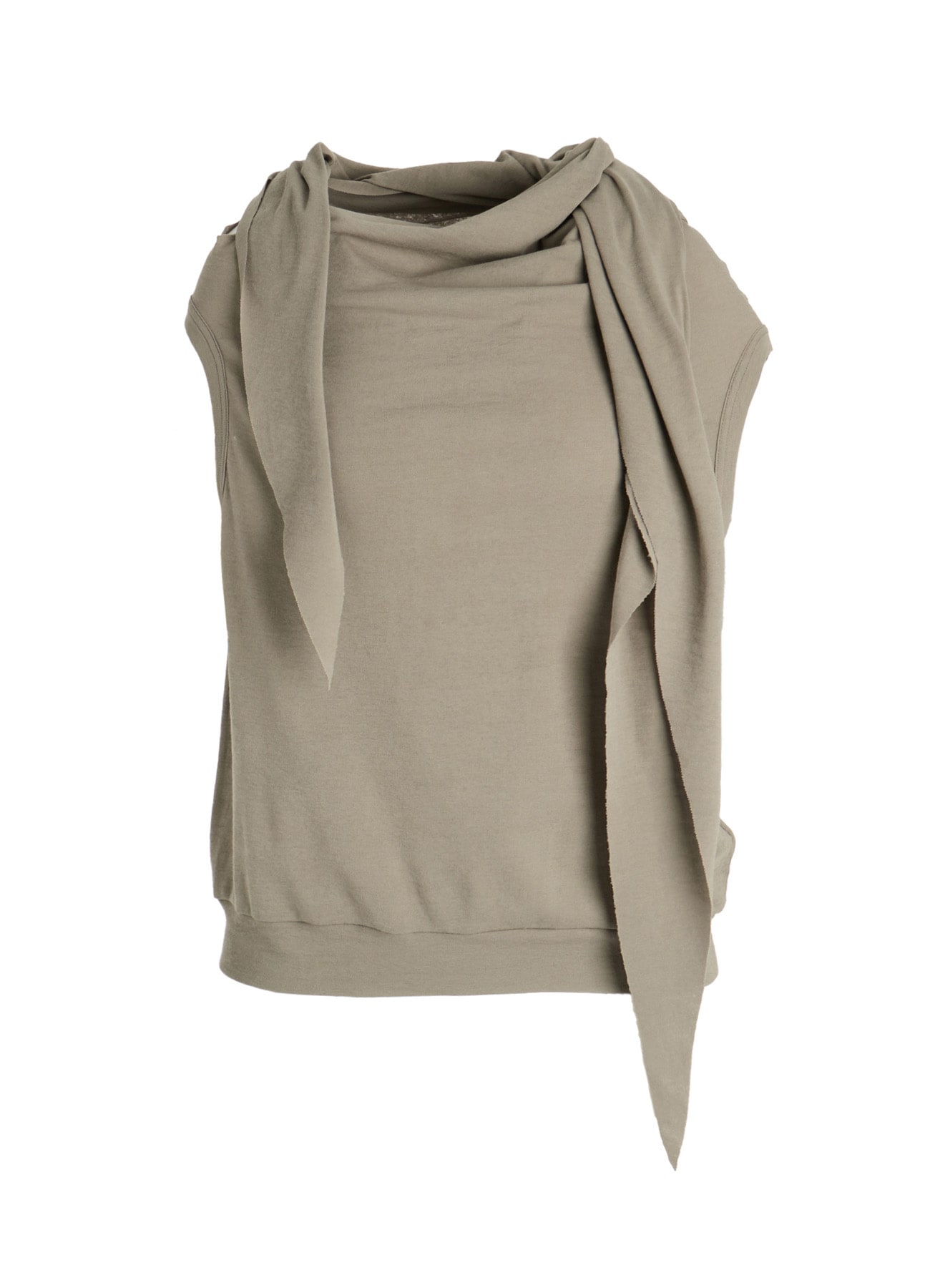 COTTON GAUZE FRAISE DRAPE TIE SLEEVELESS TEE