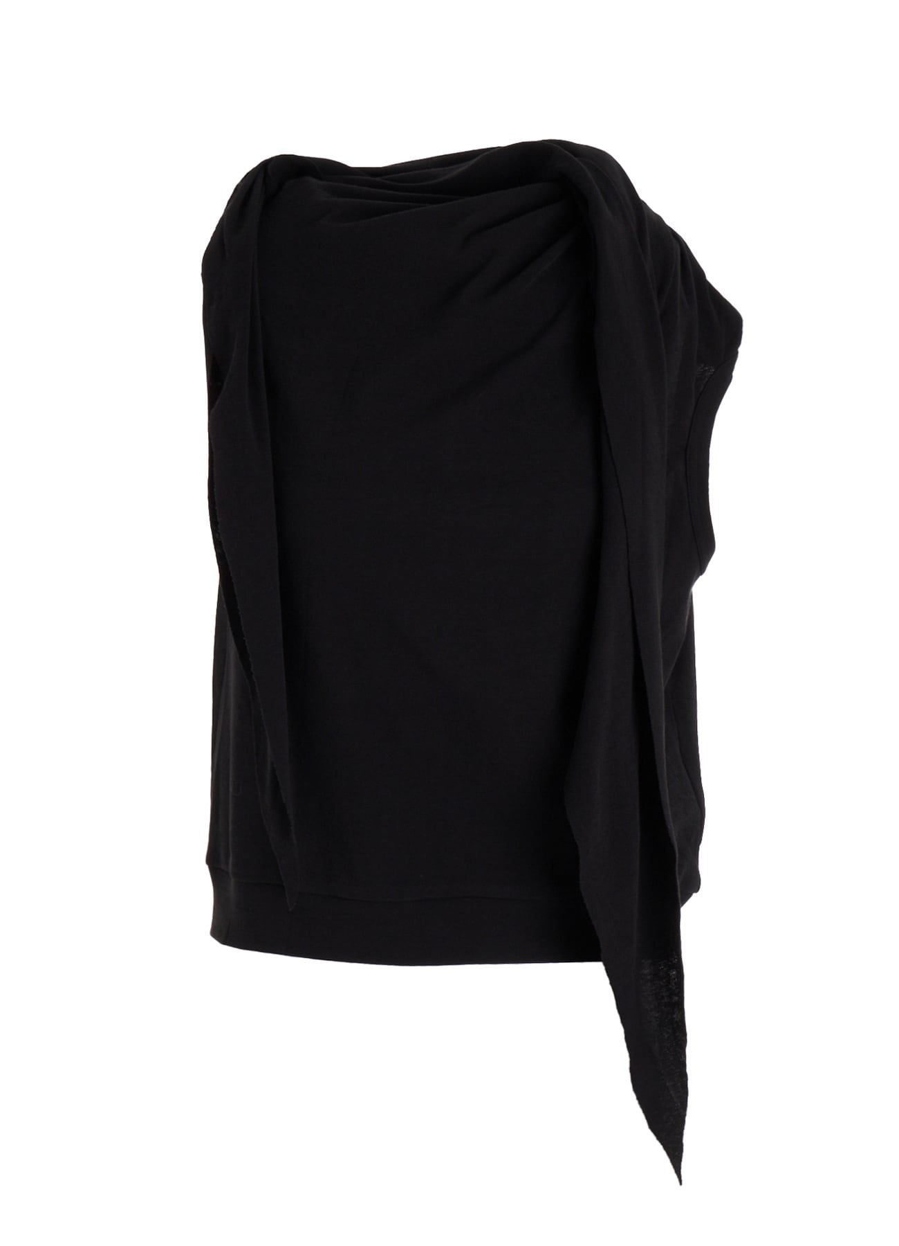 COTTON GAUZE FRAISE DRAPE TIE SLEEVELESS TEE