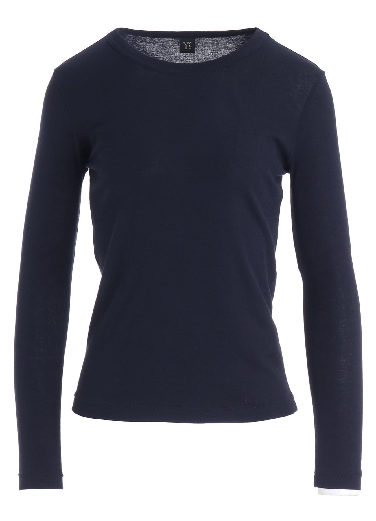 COTTON GAUZE FRAISE ROUND NECK LONG SLEEVE TEE