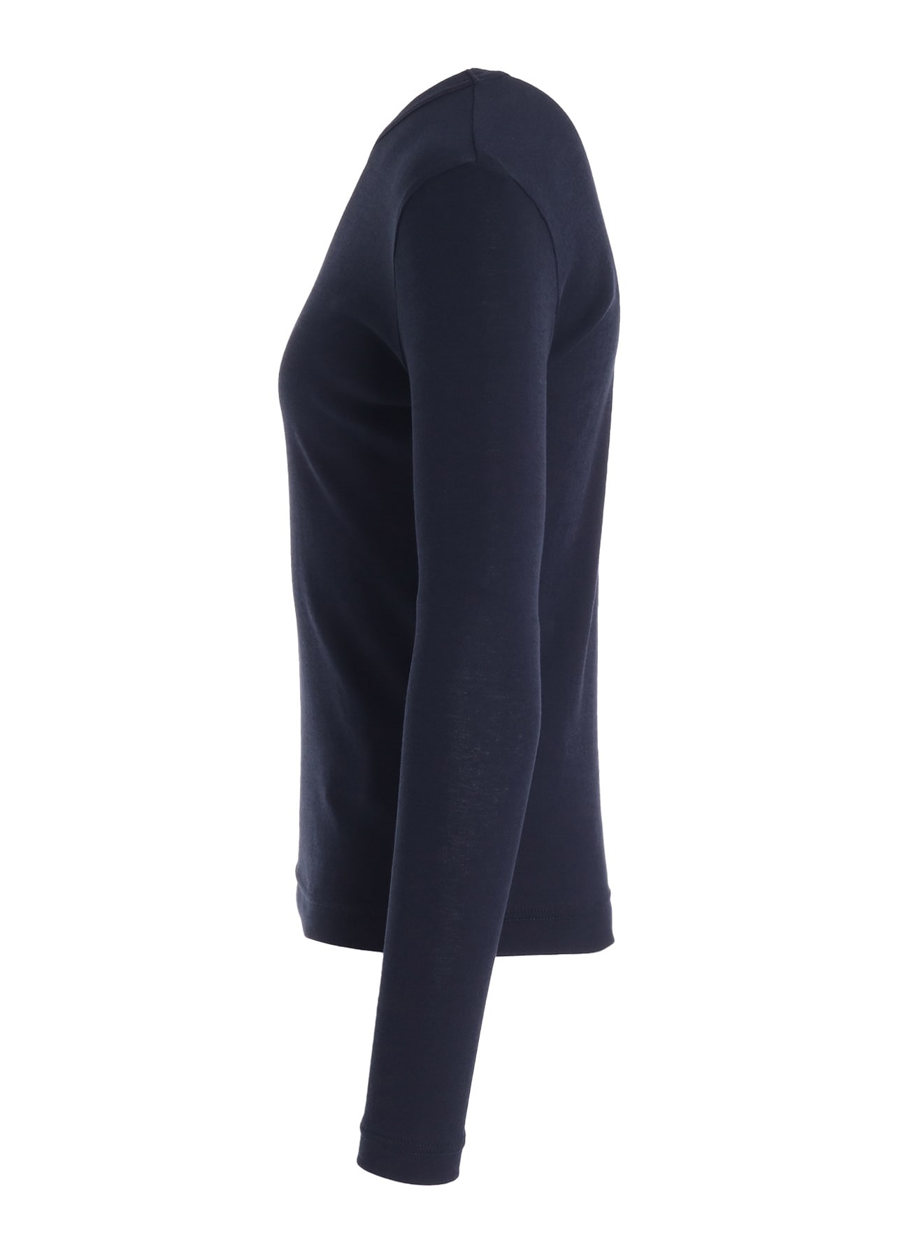 COTTON GAUZE FRAISE ROUND NECK LONG SLEEVE TEE