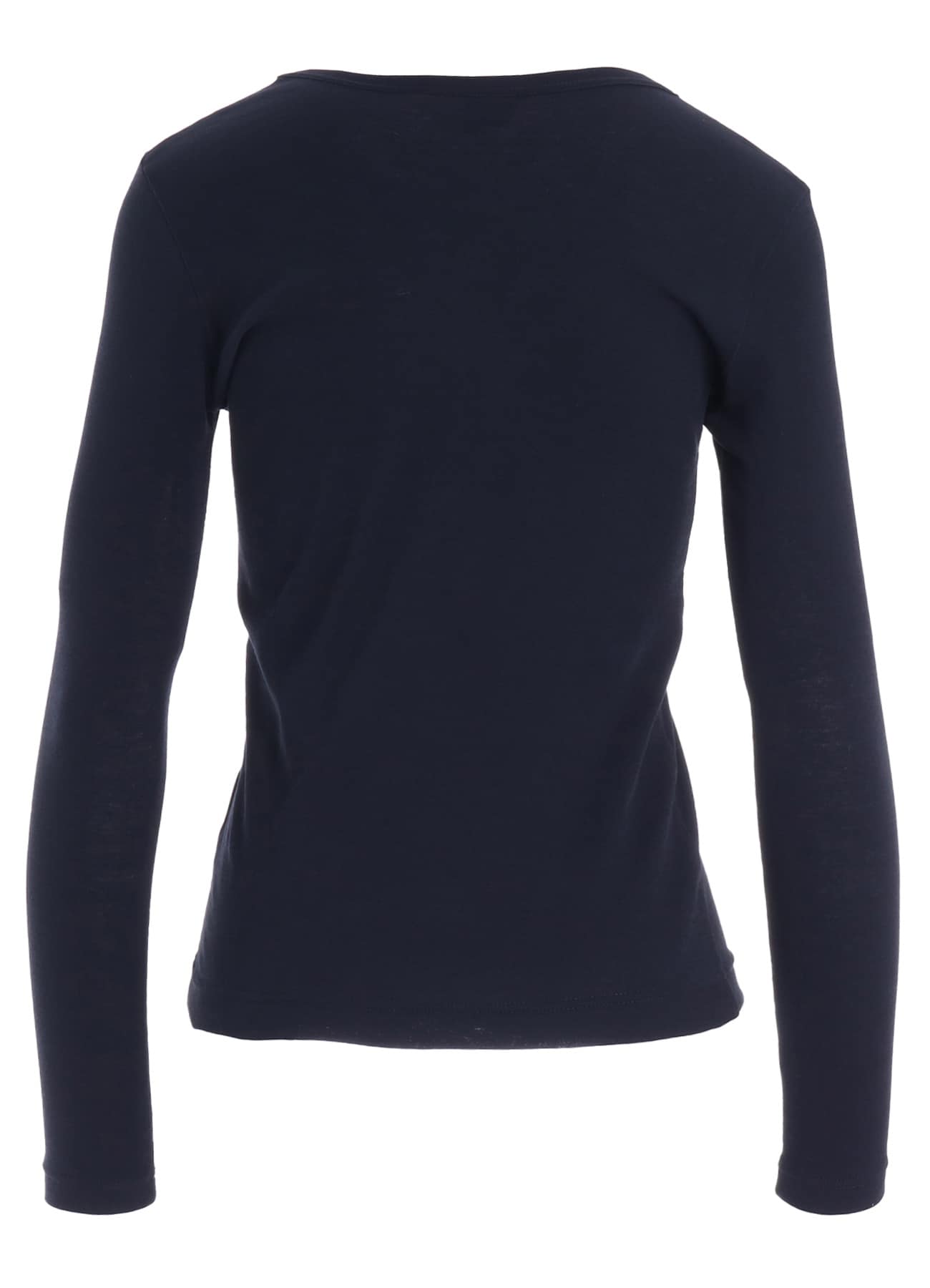 COTTON GAUZE FRAISE ROUND NECK LONG SLEEVE TEE