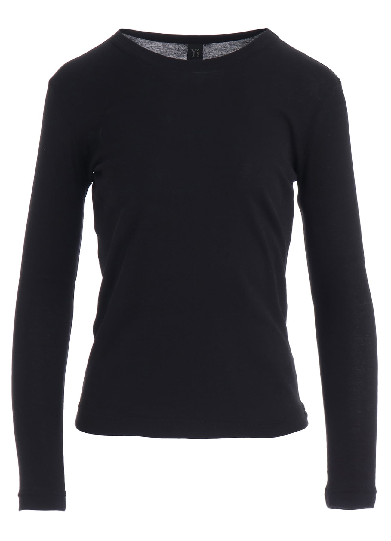 COTTON GAUZE FRAISE ROUND NECK LONG SLEEVE TEE