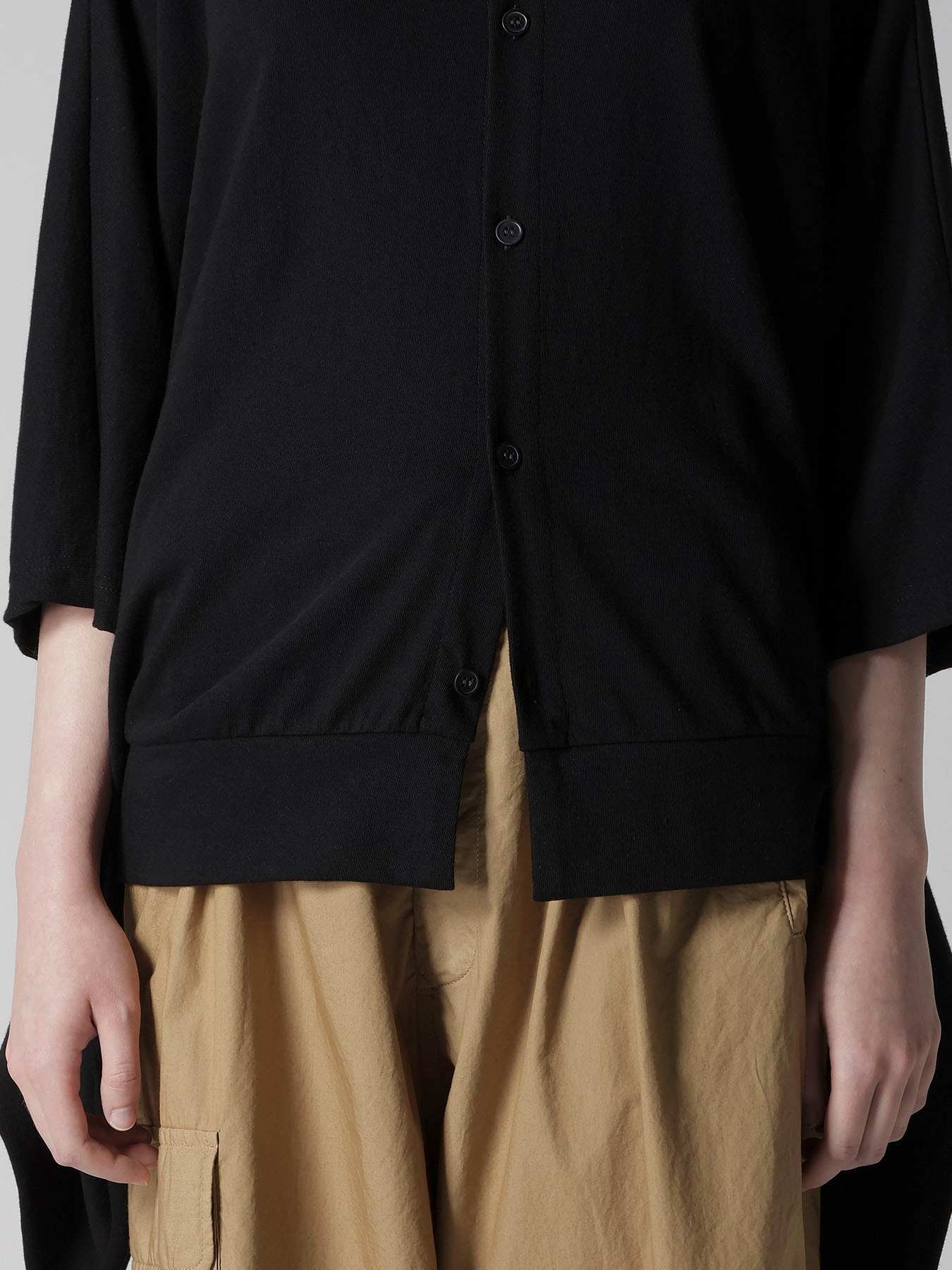 JERSEY RAGLAN COLLARED CARDIGAN