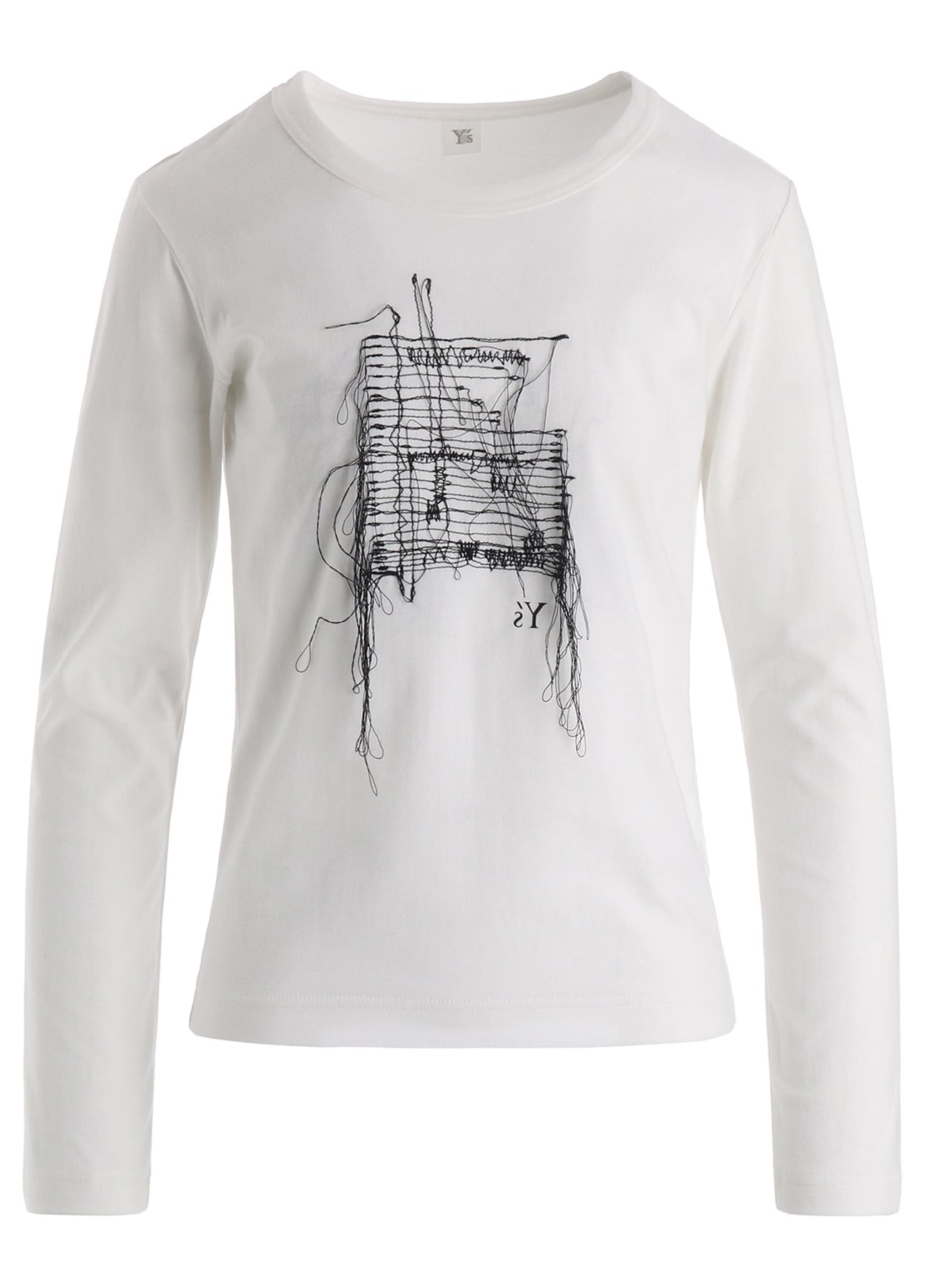 RANDOM STITCH EMBROIDERY LONG SLEEVE TEE