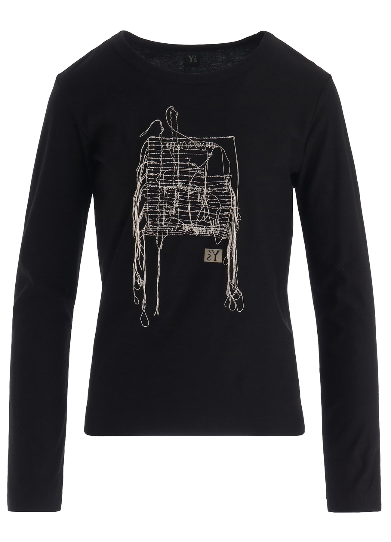 RANDOM STITCH EMBROIDERY LONG SLEEVE TEE