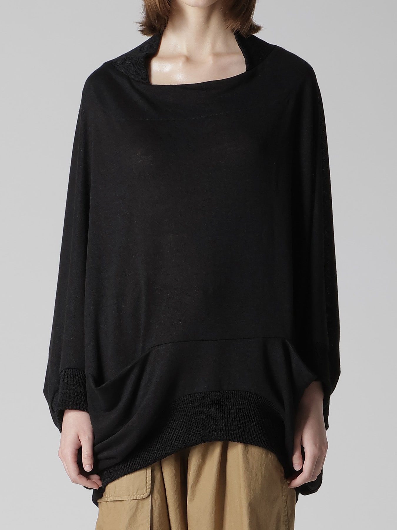 LINEN JERSEY LOOSE FIT POCKET PULLOVER