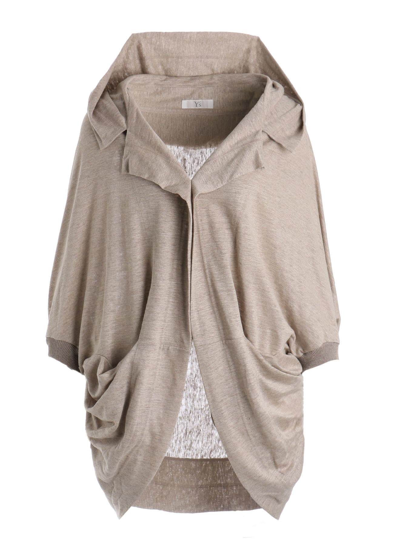 LINEN JERSEY LOOSE FIT POCKET CARDIGAN
