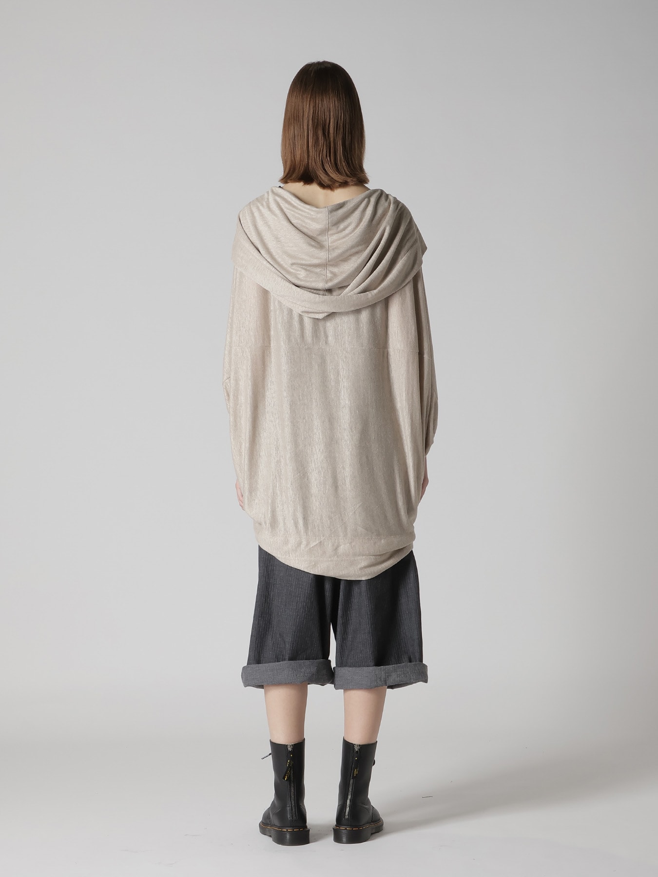 LINEN JERSEY LOOSE FIT POCKET CARDIGAN