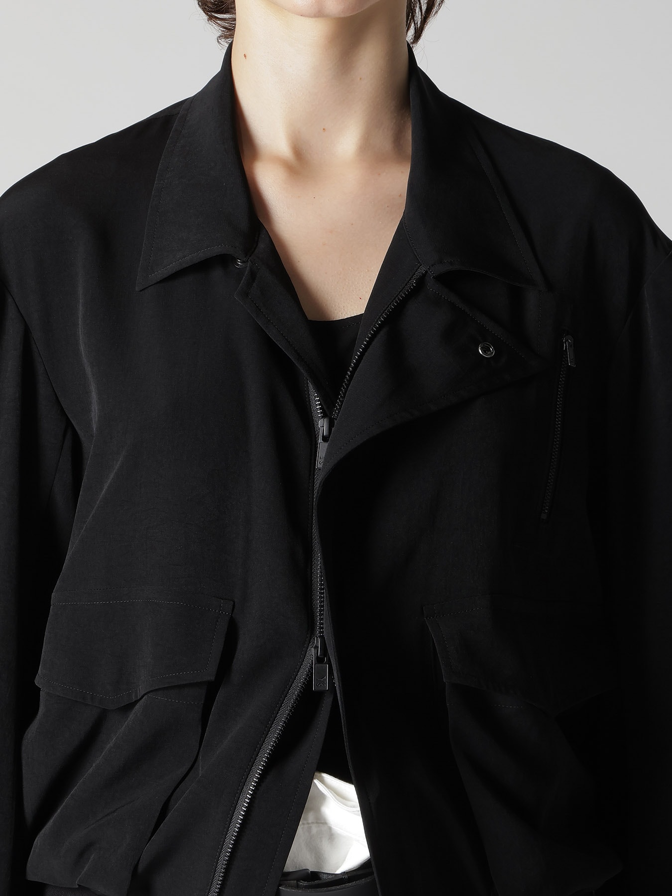 TA/PE CREPE DE CHINE 2 POCKET BLOUSON