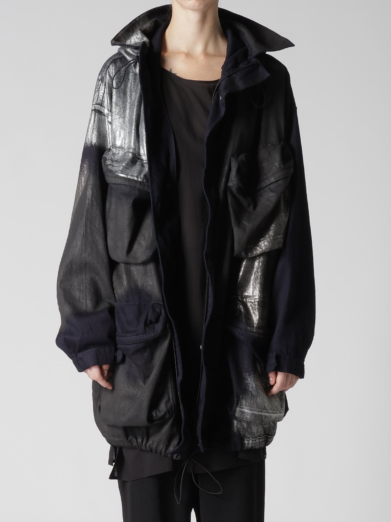 8OZ DENIM FOIL PRINT 4POCKET BLOUSON