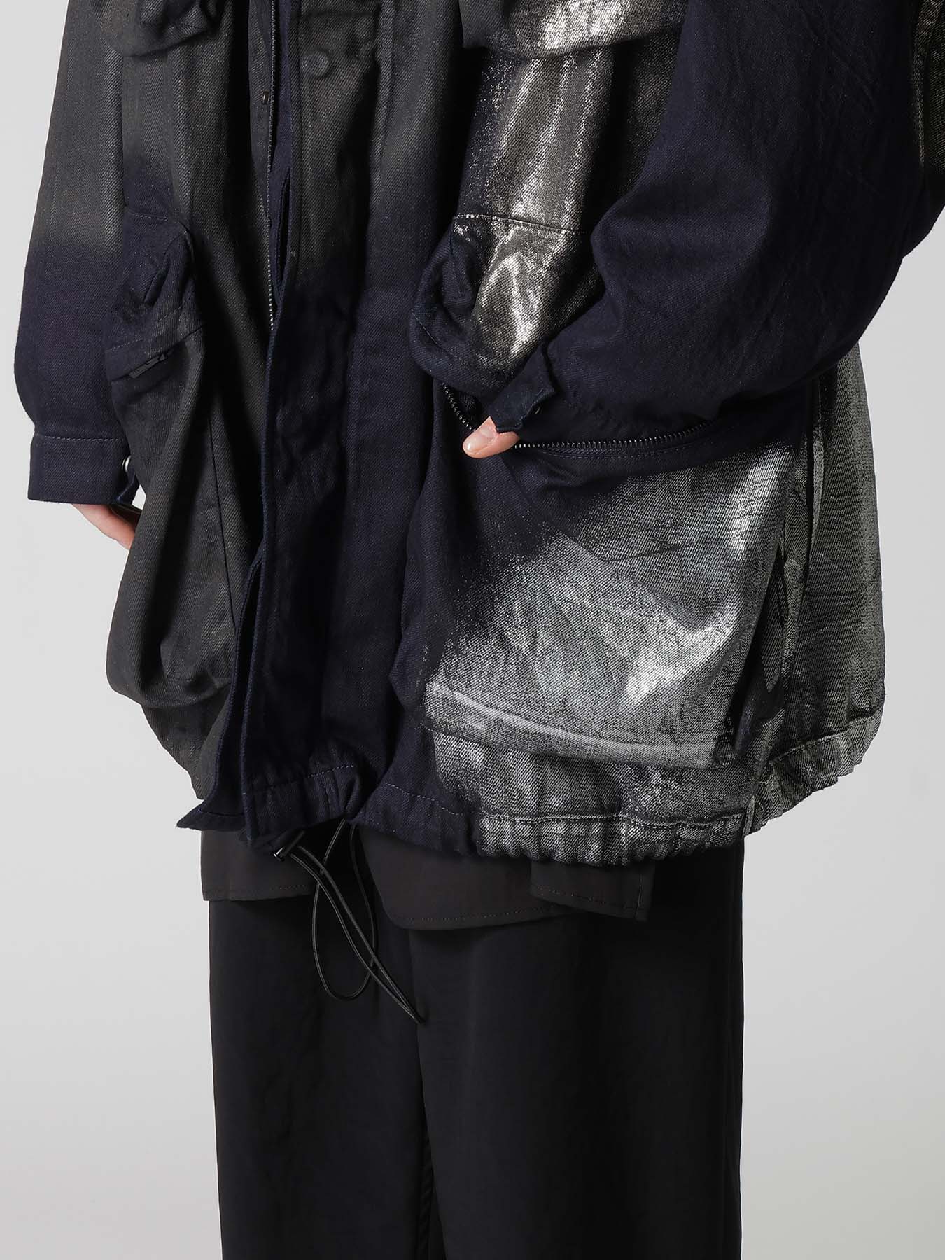 8OZ DENIM FOIL PRINT 4POCKET BLOUSON