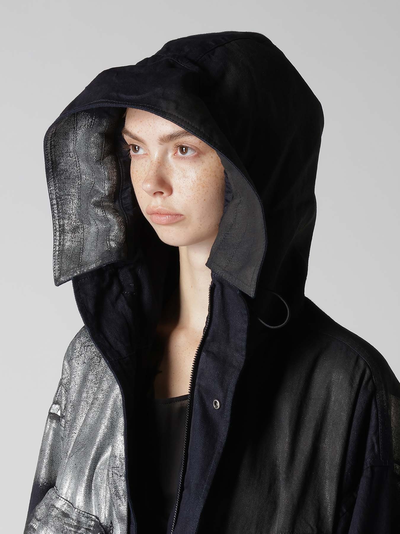 8OZ DENIM FOIL PRINT 4POCKET BLOUSON