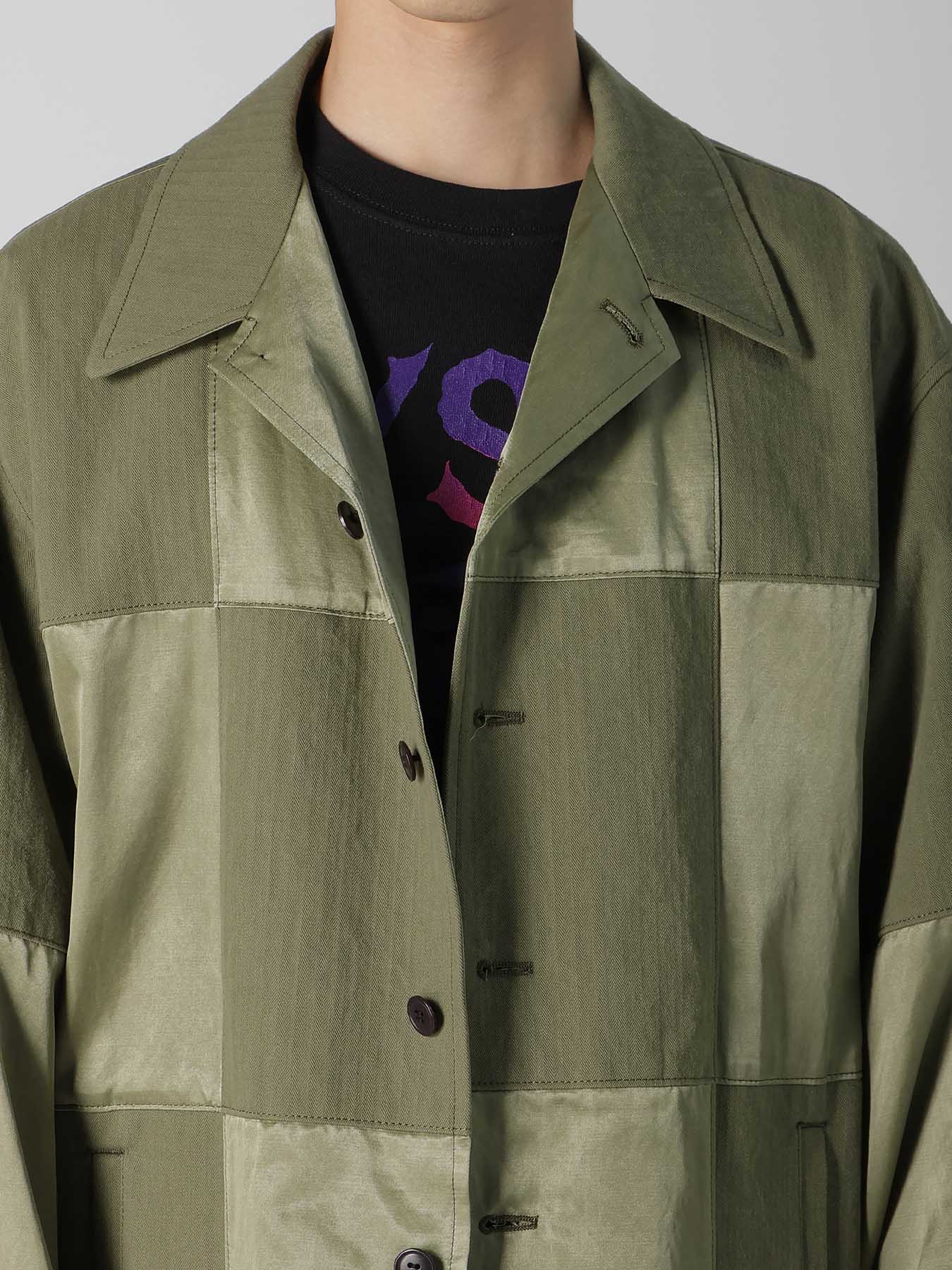 SATIN/COTTON PATCHED BLOUSON