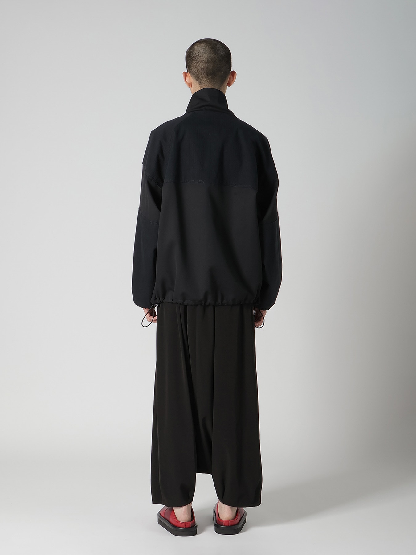WOOL GABARDINE STAND COLLAR BLOUSON