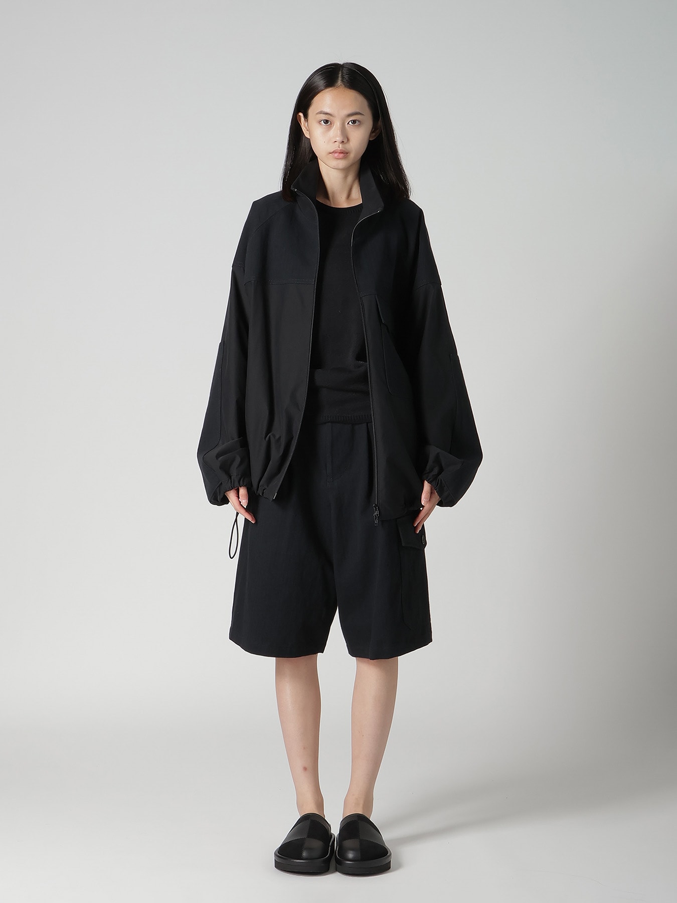 STRETCH TAFTA STAND COLLAR BLOUSON