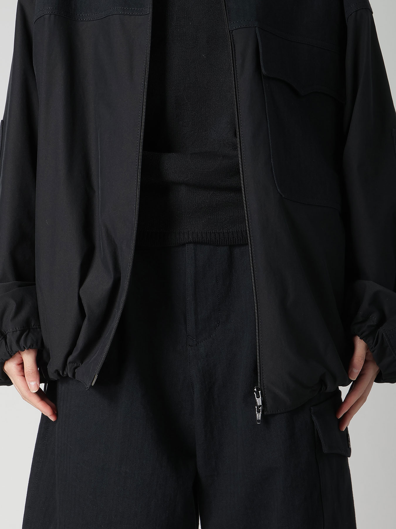 STRETCH TAFTA STAND COLLAR BLOUSON