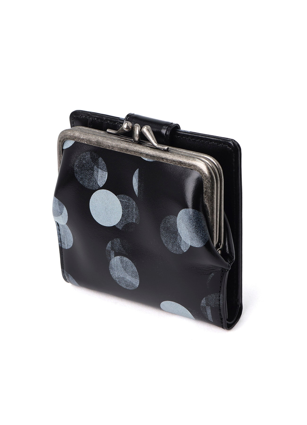 DOT PRINT GLOSSY SMOOTH LEATHER SMALL WALLET