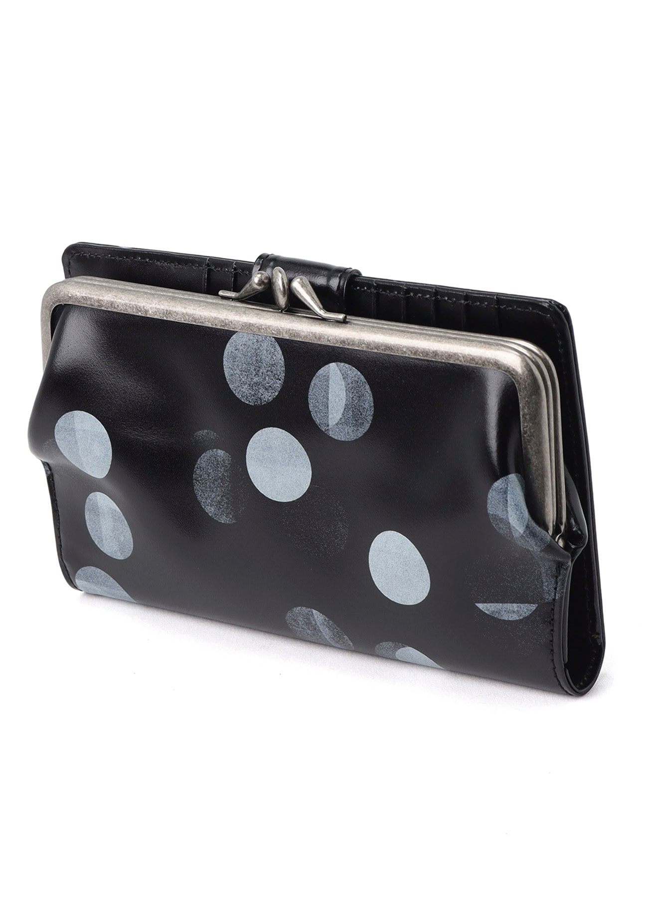 DOT PRINT GLOSSY SMOOTH LEATHER LONG WALLET