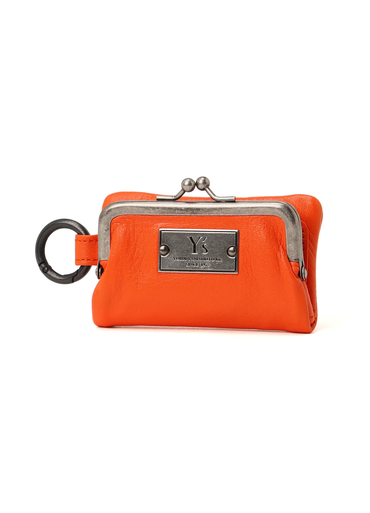 SEMI-GLOSSY LEATHER KEY CASE W/ METAL CLASP