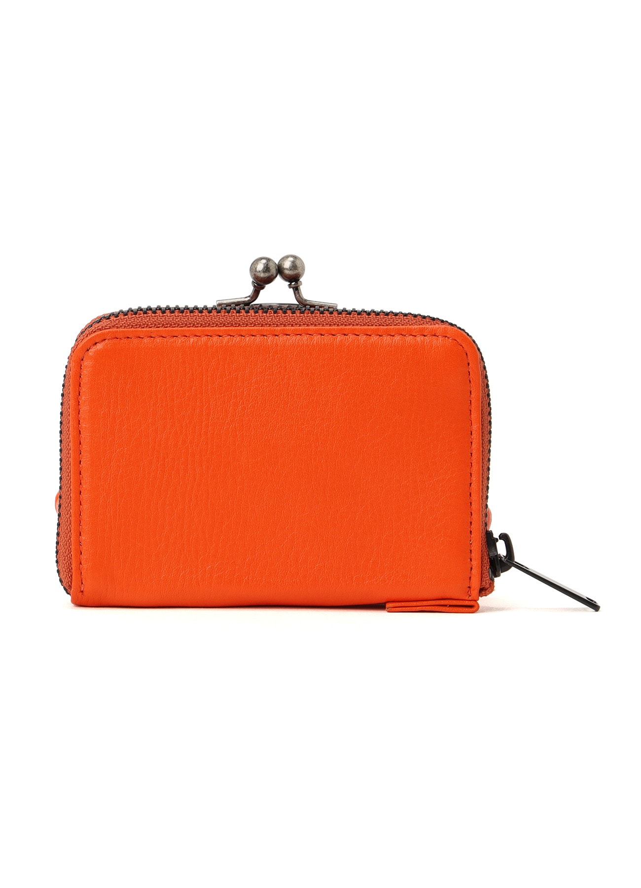 SEMI-GLOSSY LEATHER WALLET W/ METAL CLASP(FREE SIZE Orange