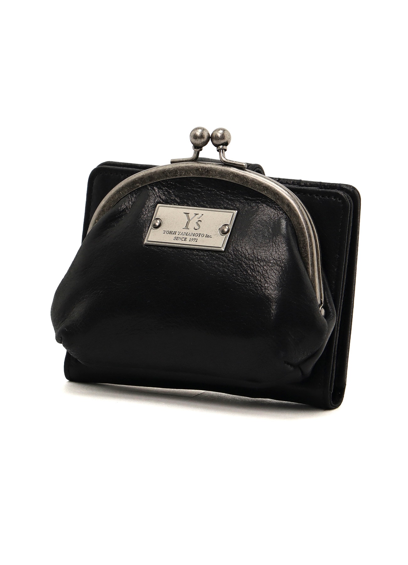 LEATHER CARD CASE W/ METAL CLASP(FREE SIZE Black): Y's｜THE