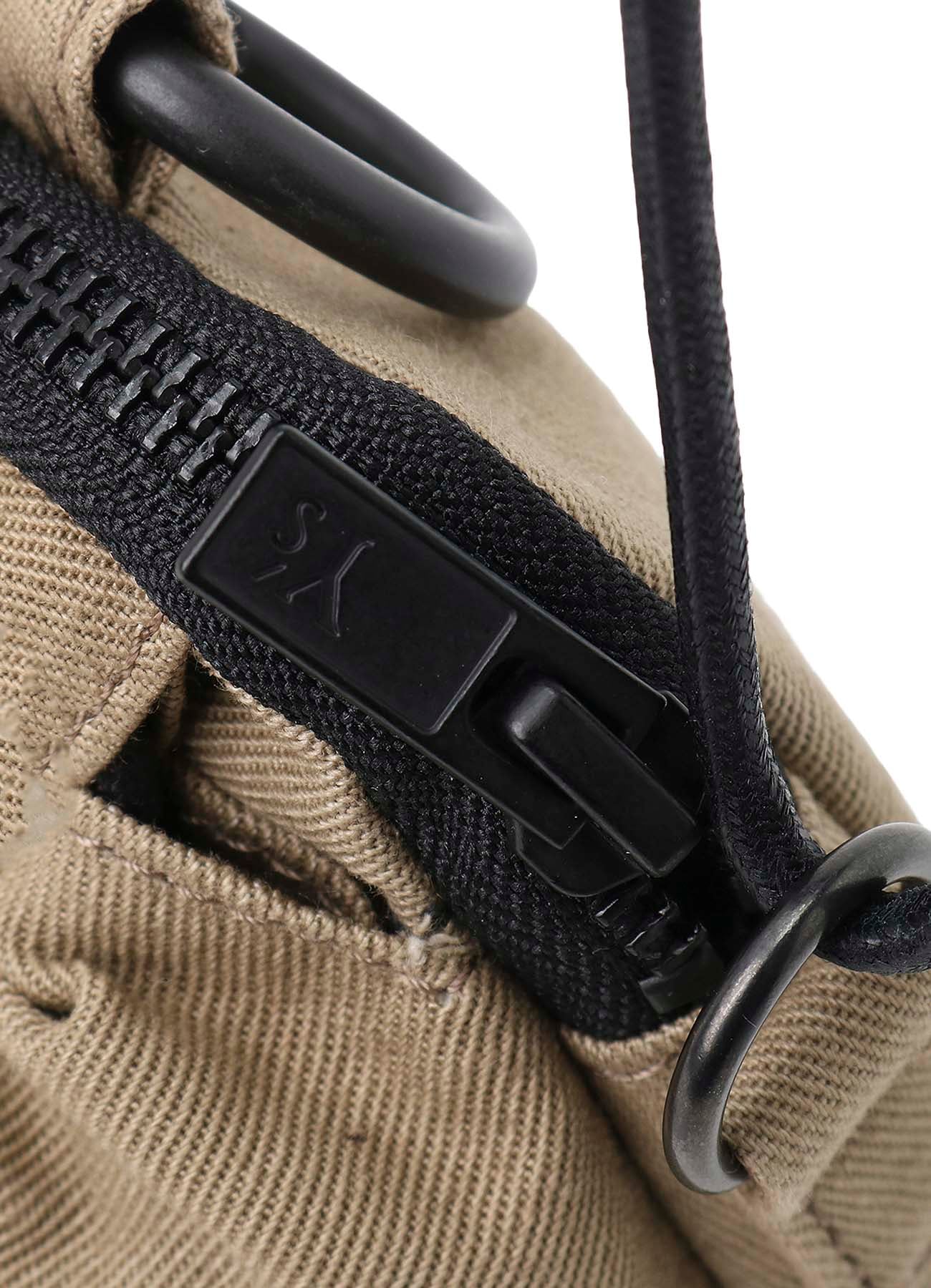 COTTON LINEN TWILL / LEATHER POUCH