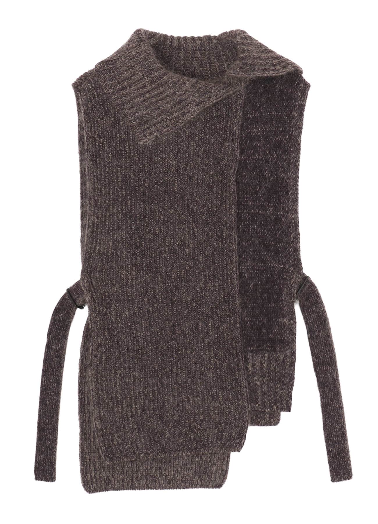 MOHAIR WOOL COMBINATION KNIT VEST