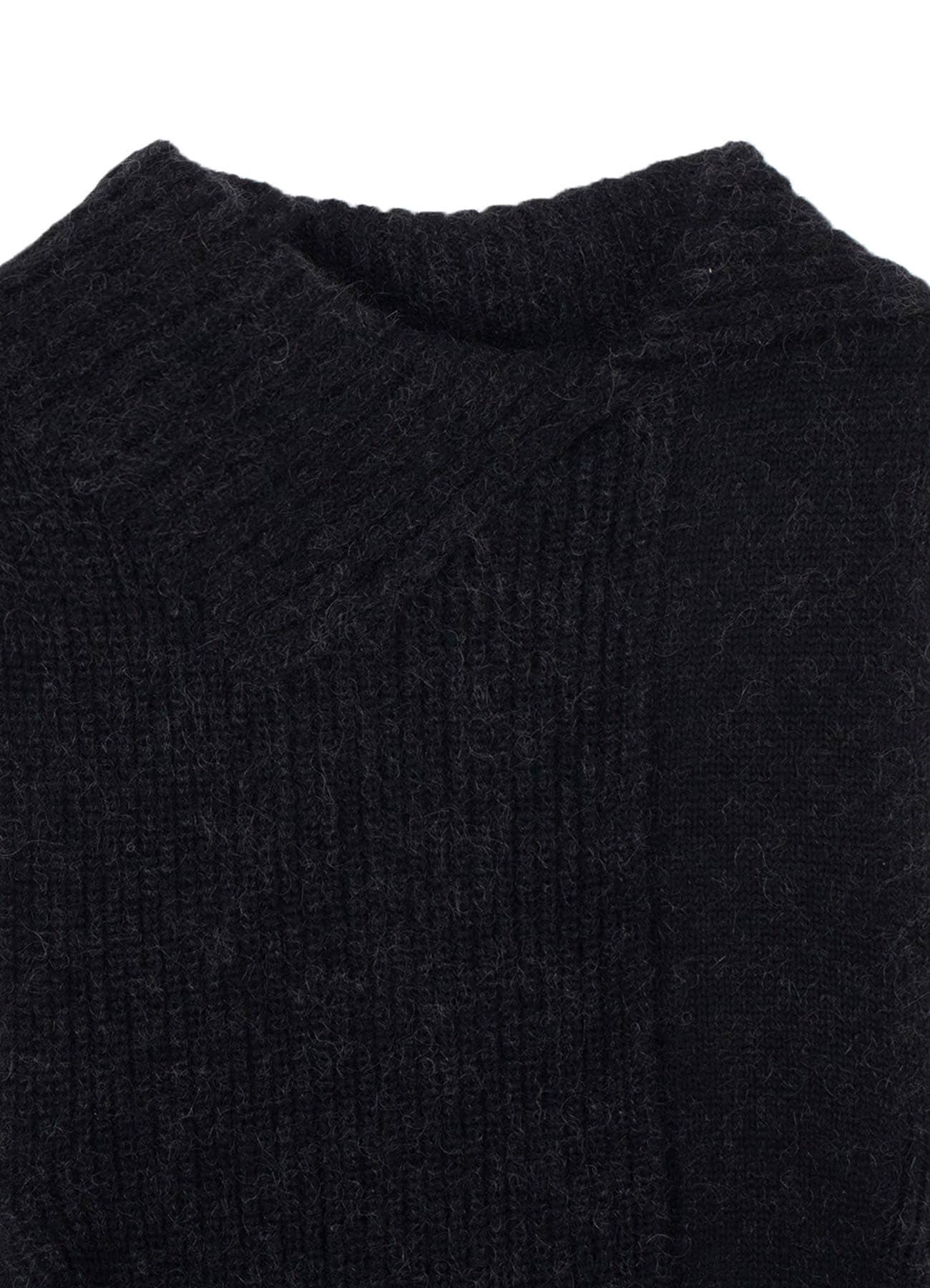 MOHAIR WOOL COMBINATION KNIT VEST
