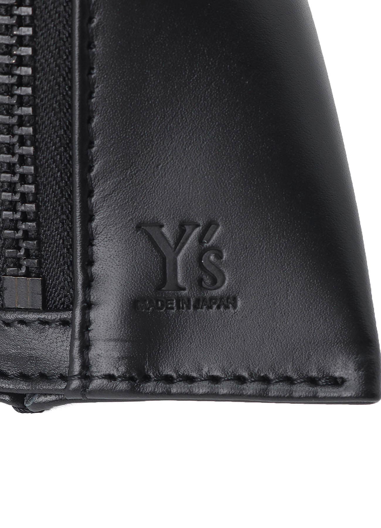 LEATHER BLOCK SHOULDER STRAP(FREE SIZE Black): Y's｜THE SHOP