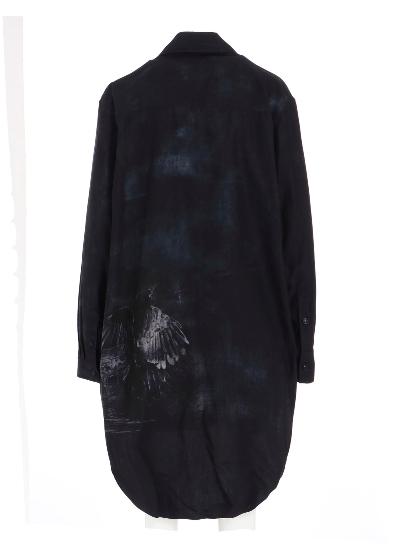 BIRD PRINT DENIM DOUBLE FRONT SHIRT