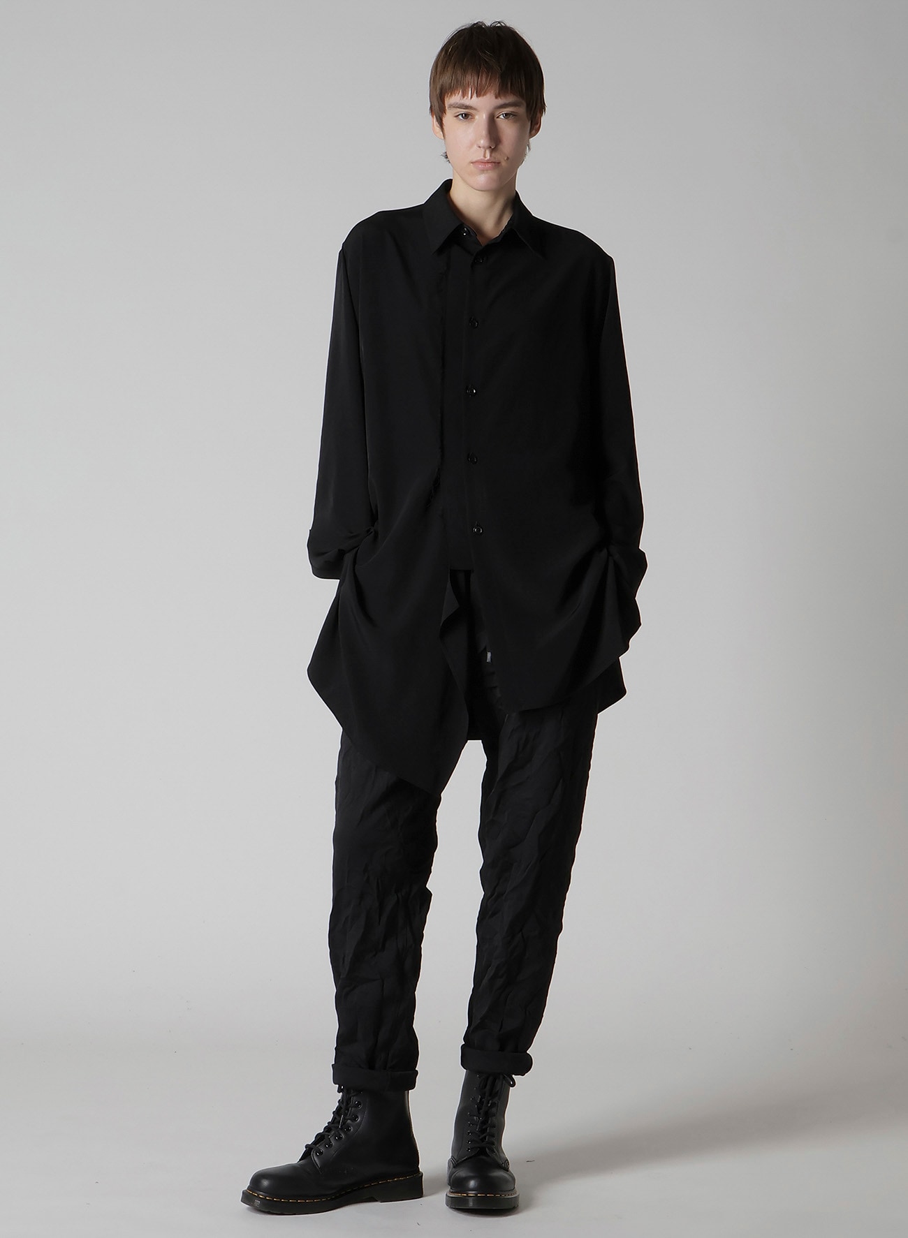 TA/PE CREPE DE CHINE ASYMMETRIC BLOUSE