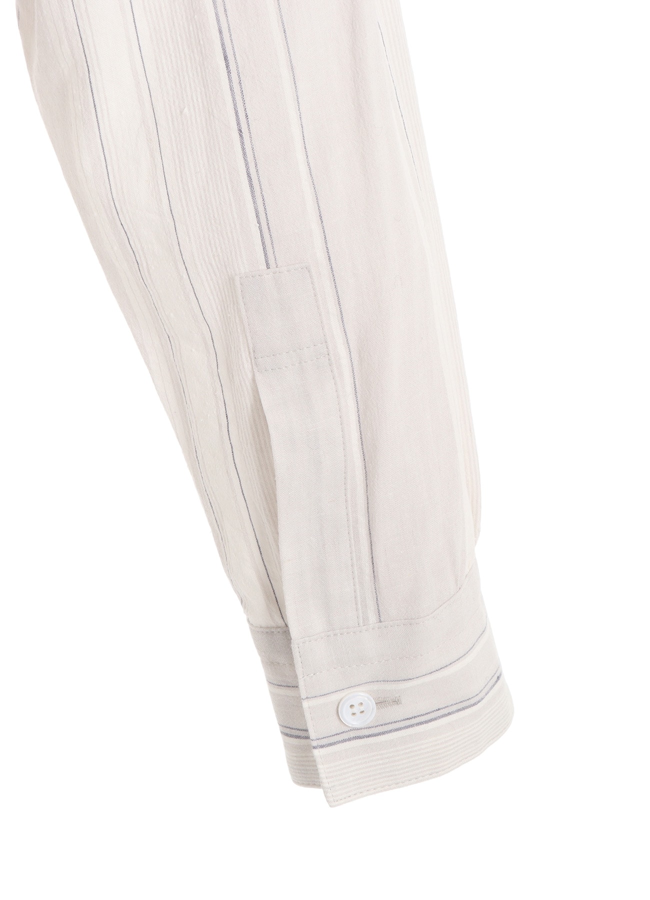 STRIPE SHRINK-FINISH FRONT CLOTH BLOUSE