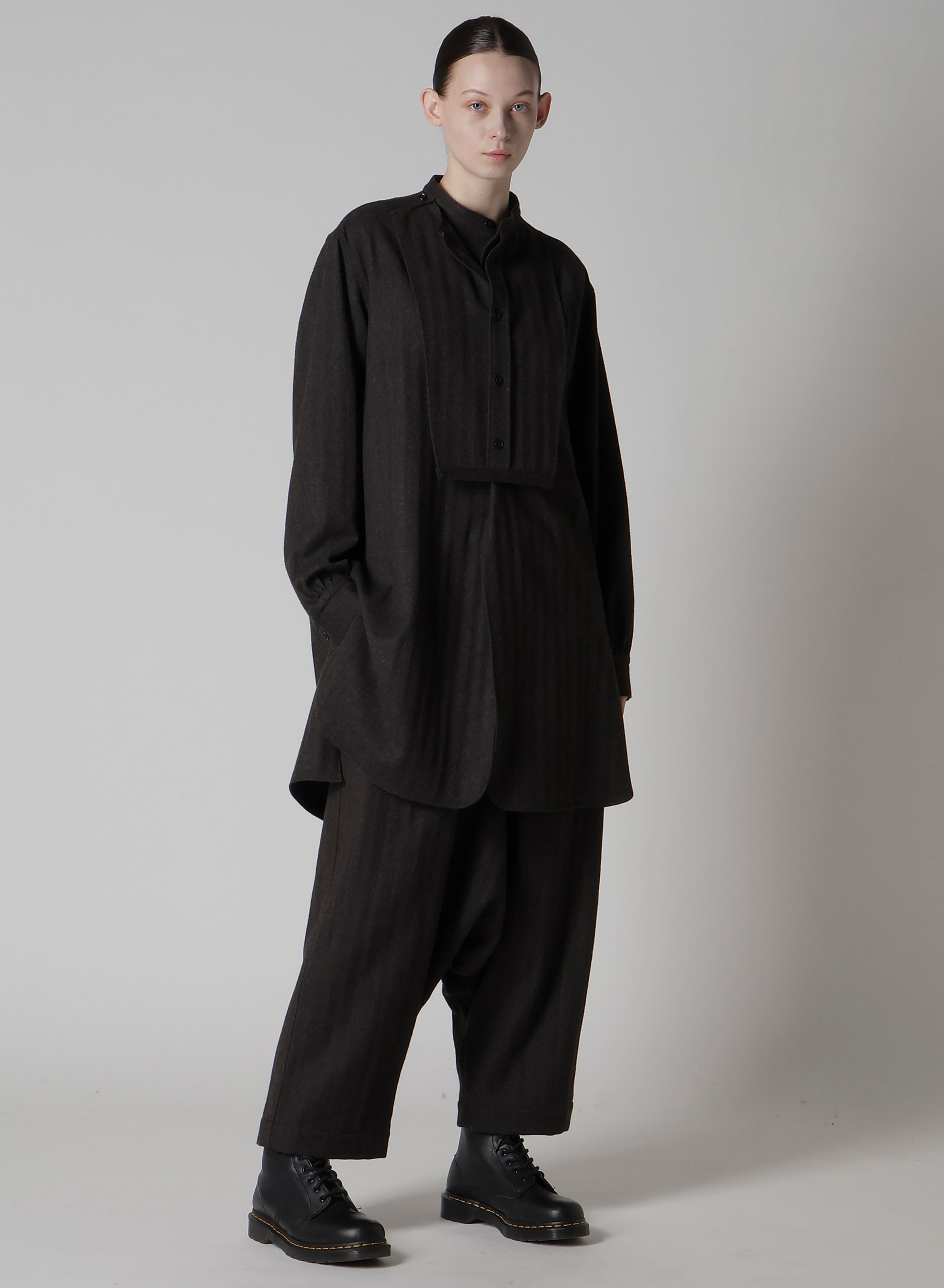 W/NY HERRINGBONE FRONT CLOTH BLOUSE