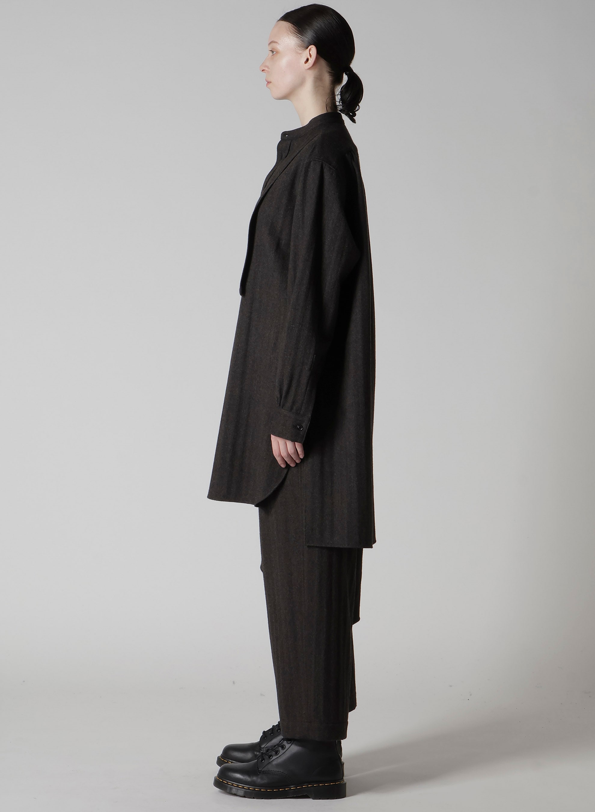 W/NY HERRINGBONE FRONT CLOTH BLOUSE