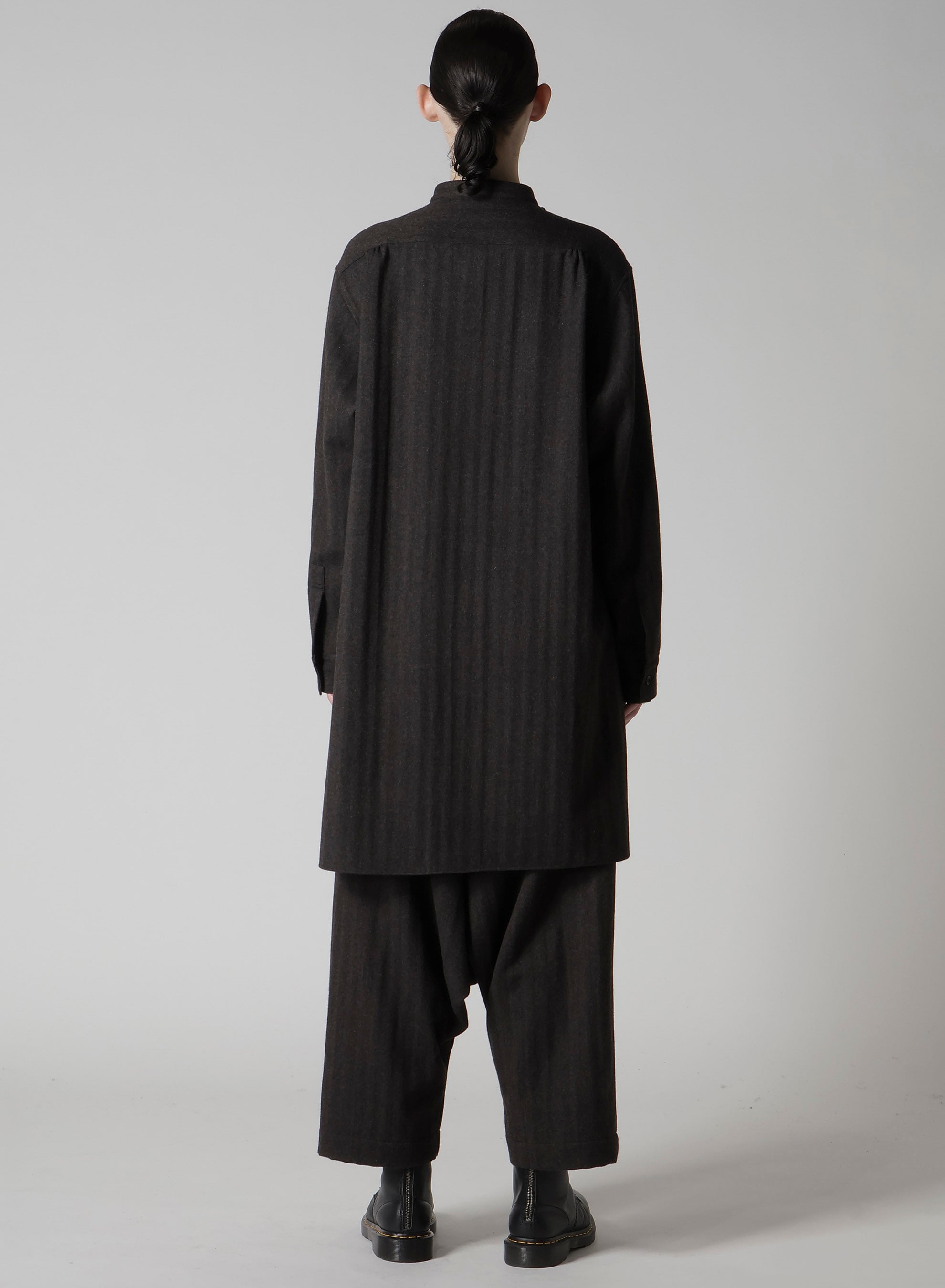 W/NY HERRINGBONE FRONT CLOTH BLOUSE