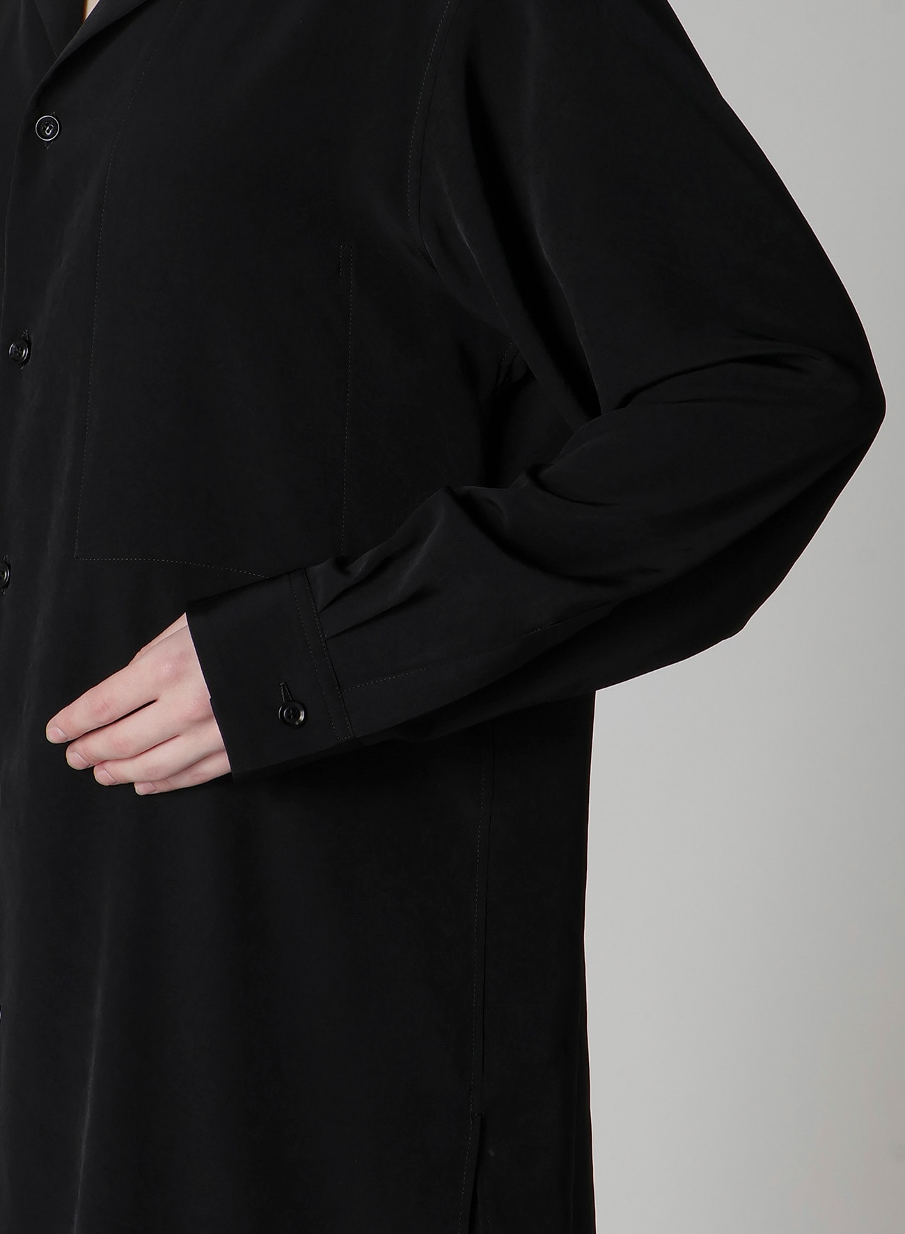 TA/PE CREPE DE CHINE OPEN COLLART SHIRT