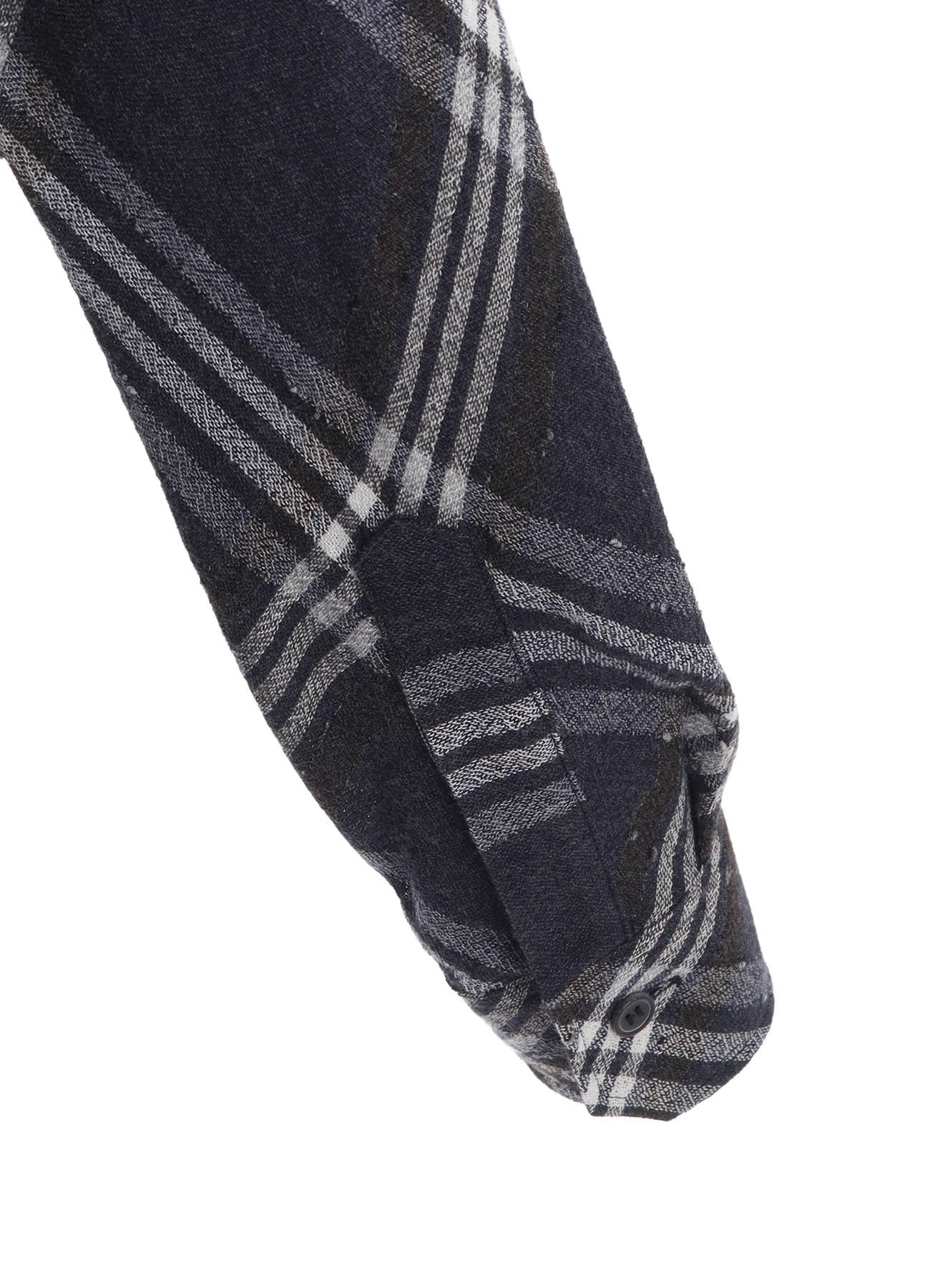 GAUZE PLAID SHOULDER LOOP BLOUSE