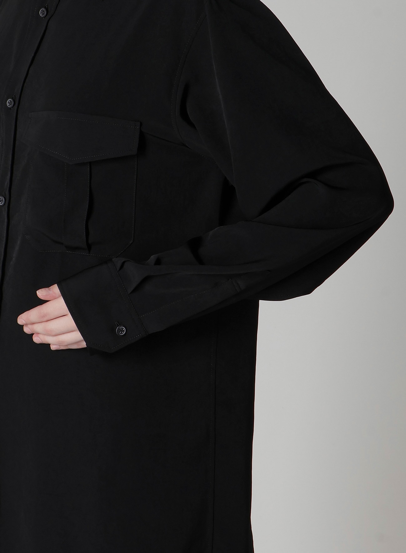 TA/PE CREPE DE CHINE SHOULDER LOOP BLOUSE