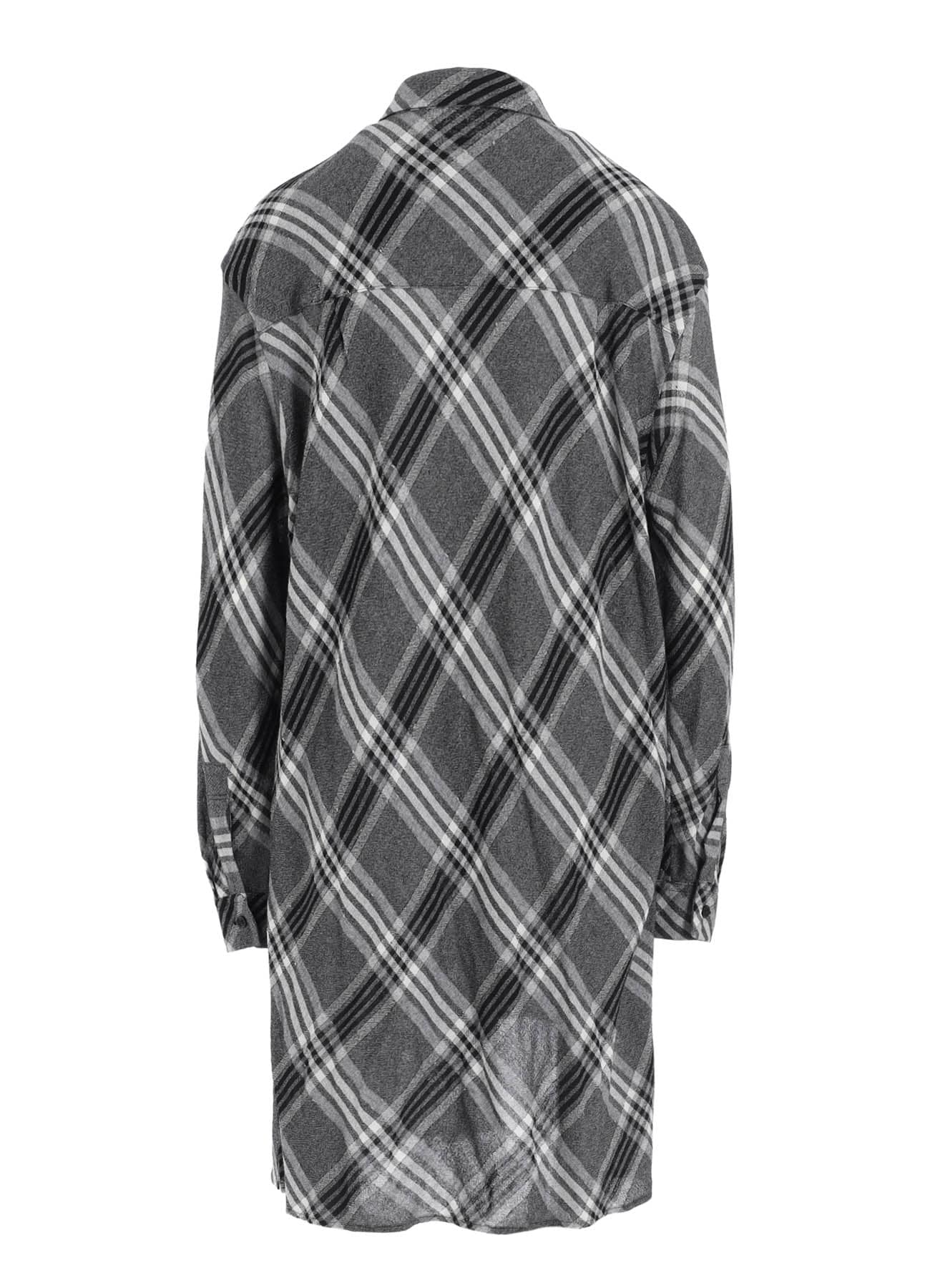 GAUZE PLAID HANGING PLACKET BLOUSE