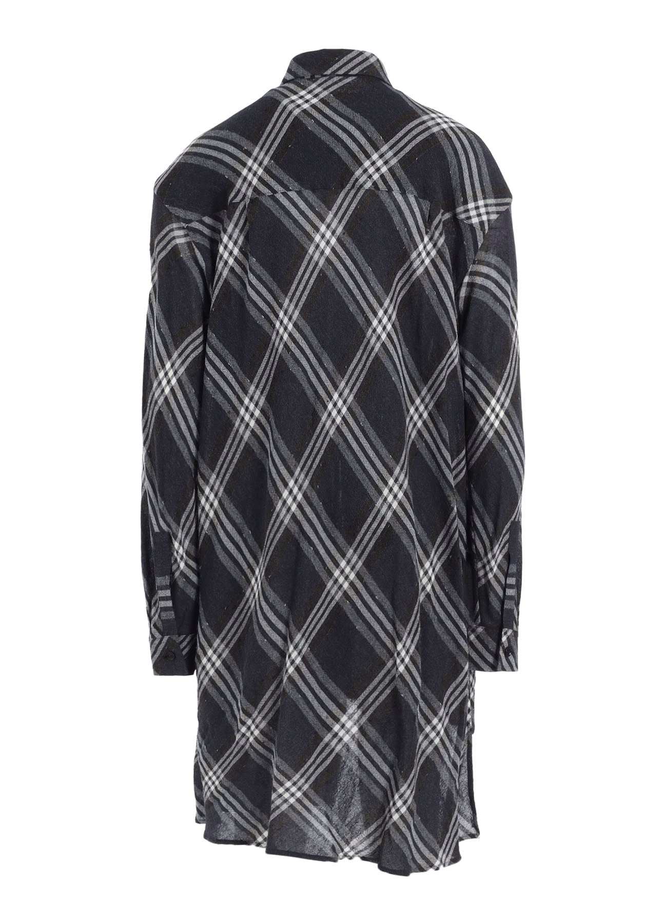 GAUZE PLAID HANGING PLACKET BLOUSE