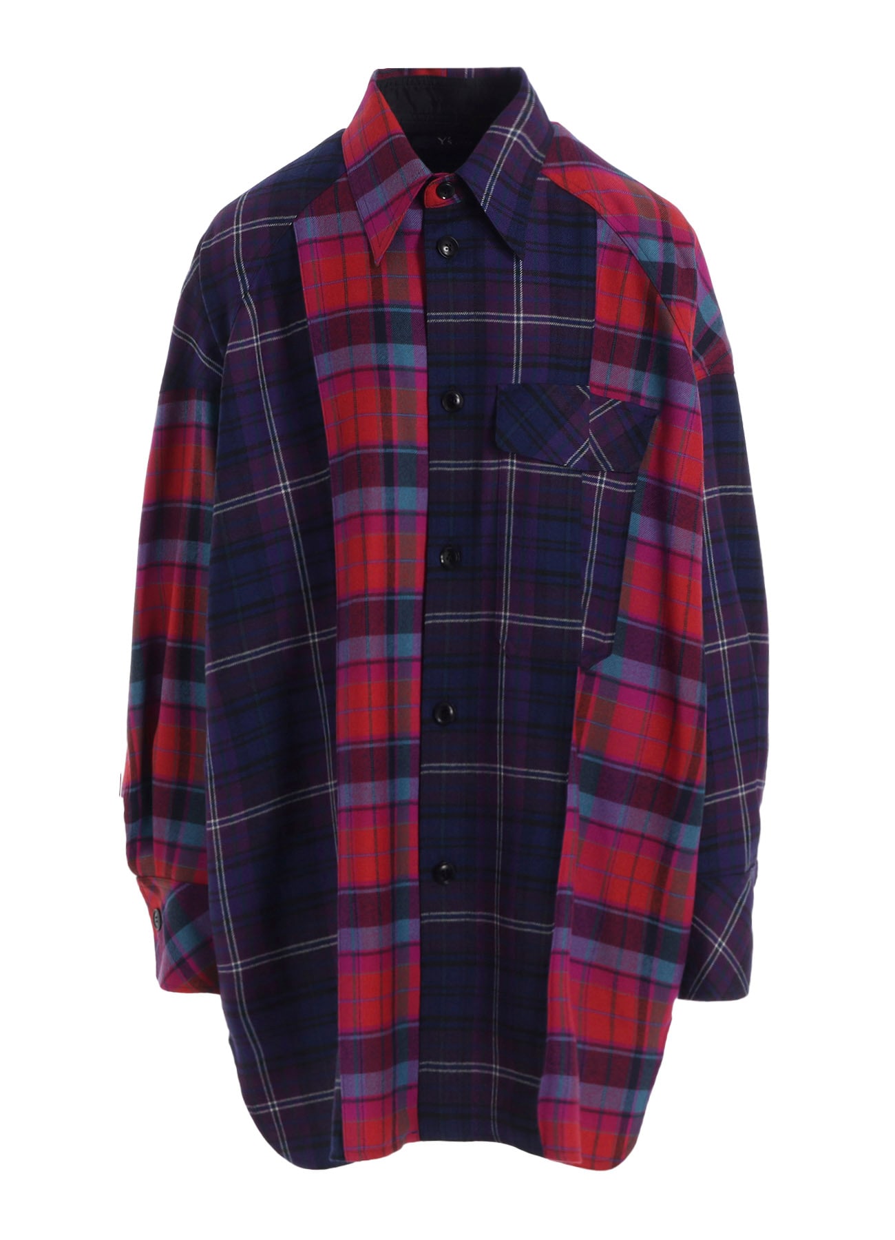 PLAID SHIRT COLLAR BLOUSE
