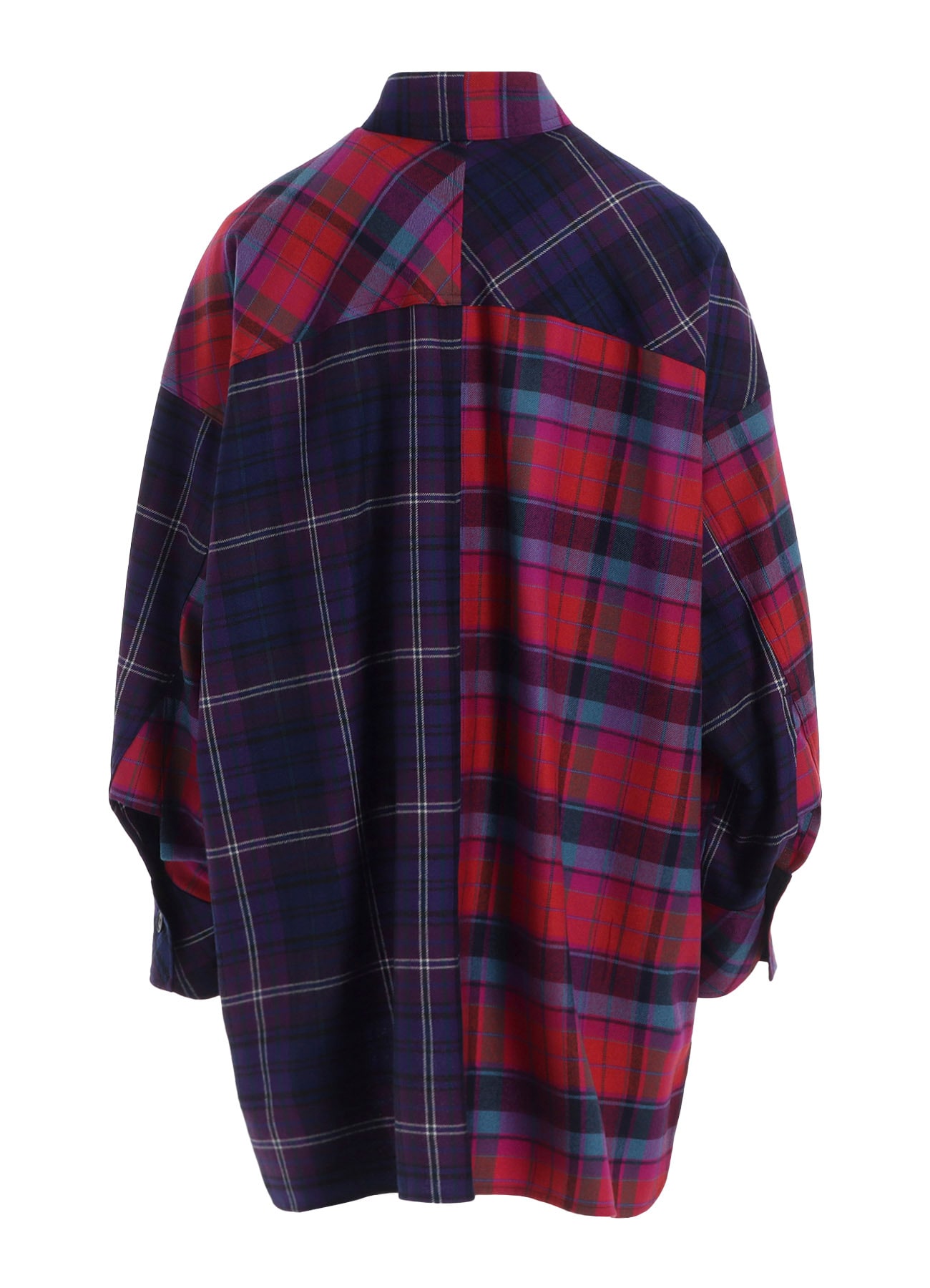 PLAID SHIRT COLLAR BLOUSE
